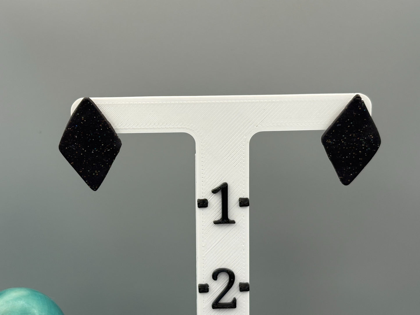 Midnight Sky Diamond Stud Earrings - handcrafted polymer clay earrings by Lakeside Clay