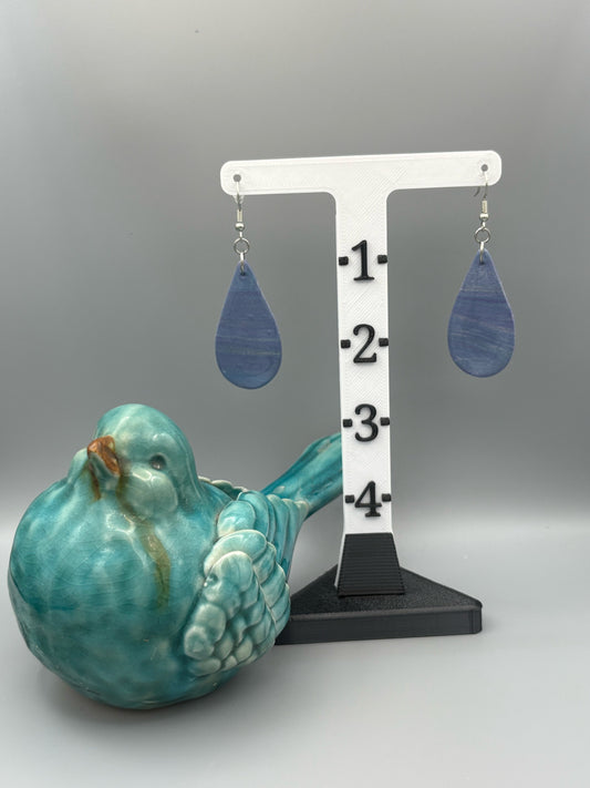 Blue Opal Twist Drop Dangle Earrings - handcrafted polymer clay earrings by Lakeside Clay