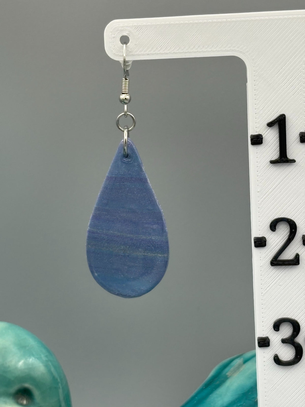 Blue Opal Twist Drop Dangle Earrings - handcrafted polymer clay earrings by Lakeside Clay