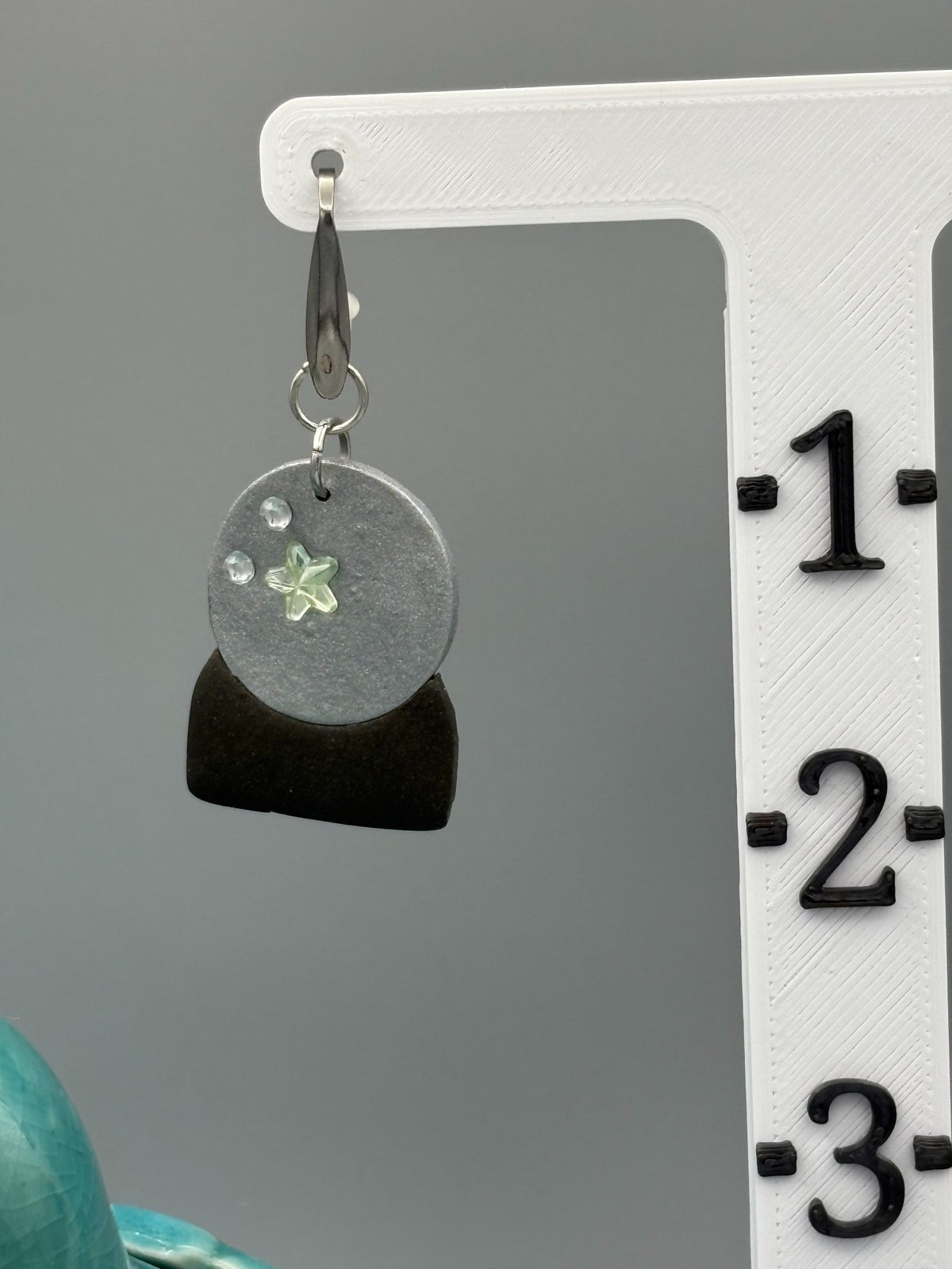 Crystal Ball Dangle Earrings - handcrafted polymer clay earrings by Lakeside Clay
