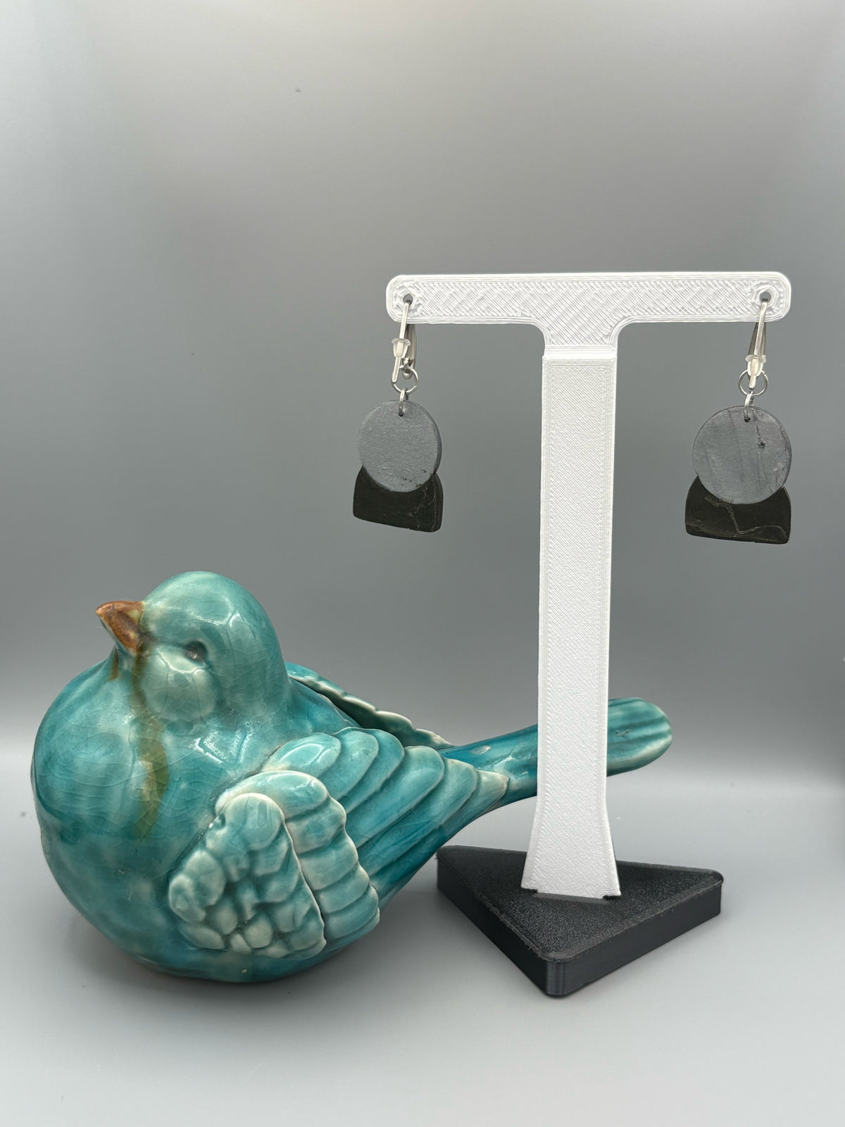 Crystal Ball Dangle Earrings - handcrafted polymer clay earrings by Lakeside Clay