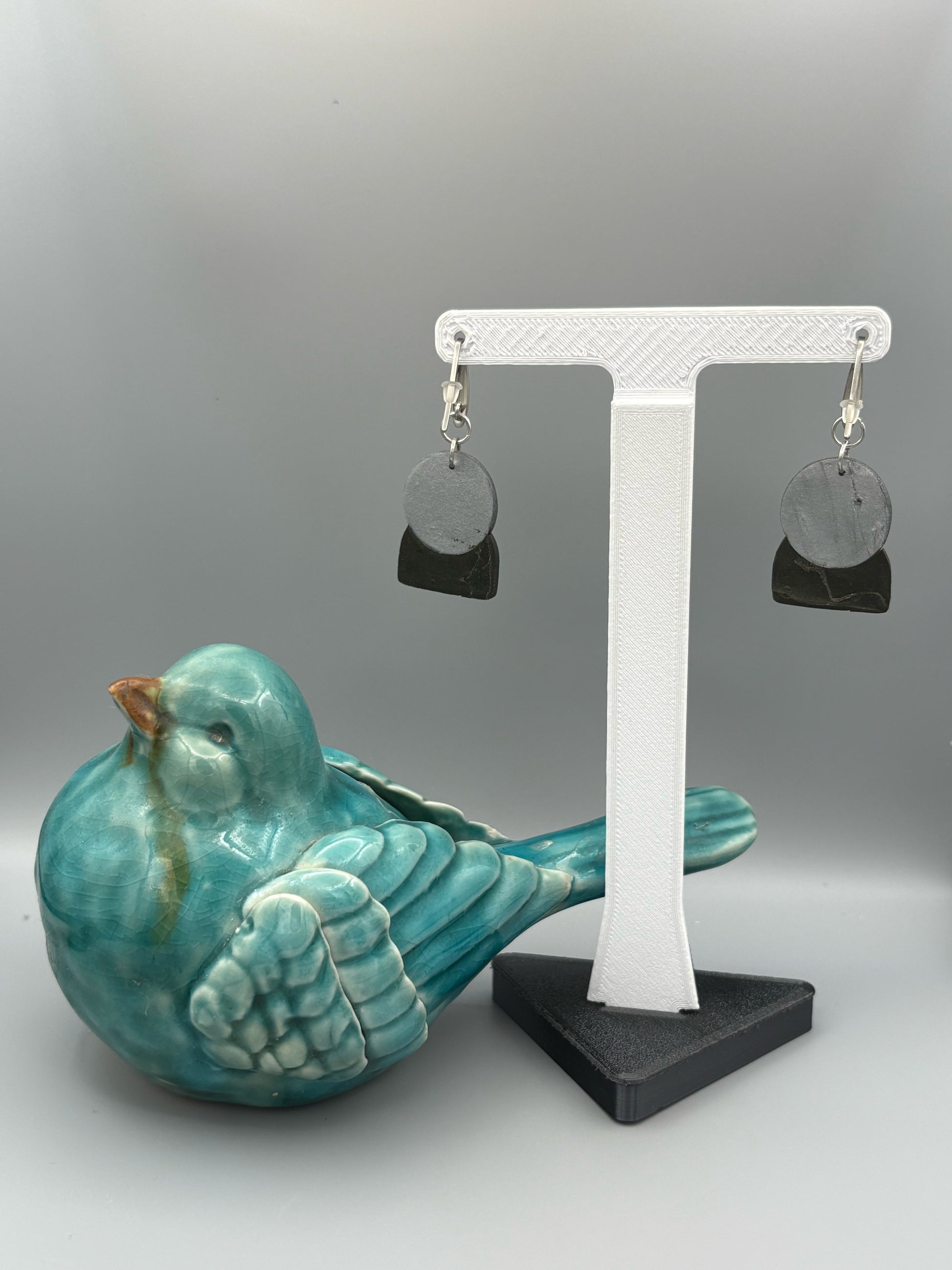 Crystal Ball Dangle Earrings - handcrafted polymer clay earrings by Lakeside Clay