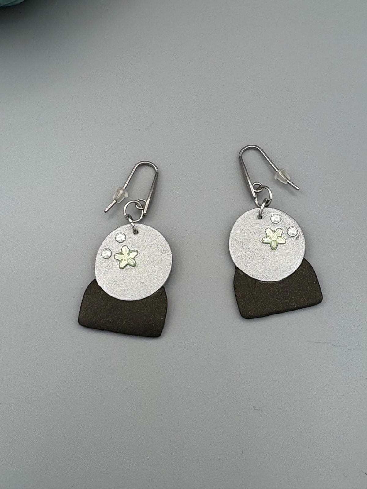Crystal Ball Dangle Earrings - handcrafted polymer clay earrings by Lakeside Clay
