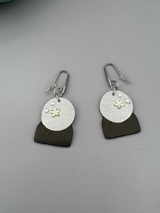 Crystal Ball Dangle Earrings - handcrafted polymer clay earrings by Lakeside Clay