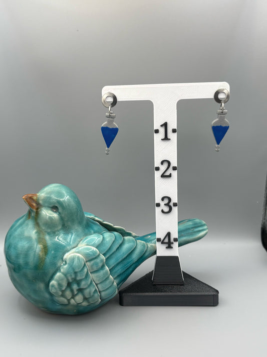 Blue Potion Bottle Dangle Earrings - handcrafted polymer clay earrings by Lakeside Clay