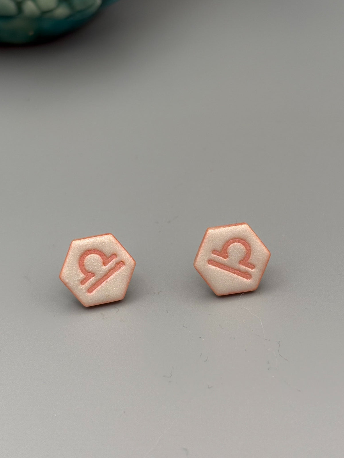 Libra Stud Earrings - handcrafted polymer clay earrings by Lakeside Clay