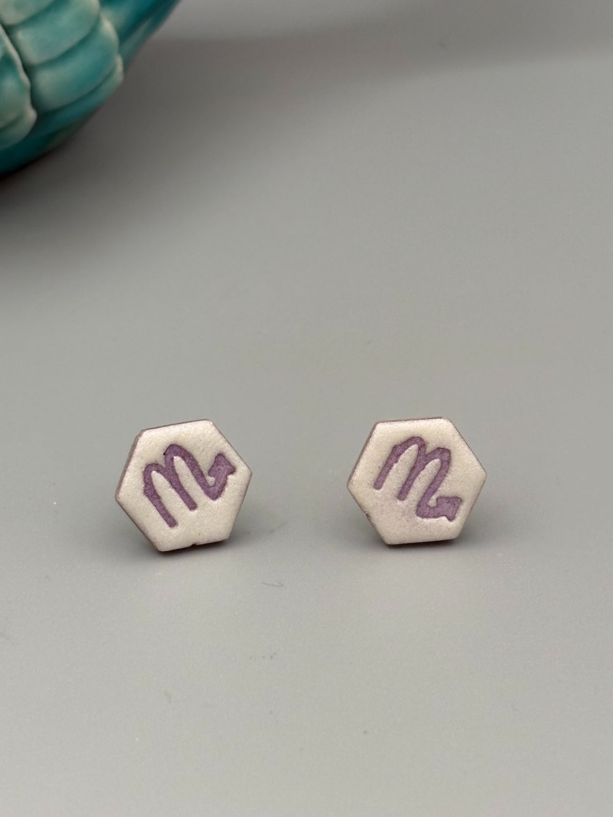 Scorpio Stud Earrings - handcrafted polymer clay earrings by Lakeside Clay