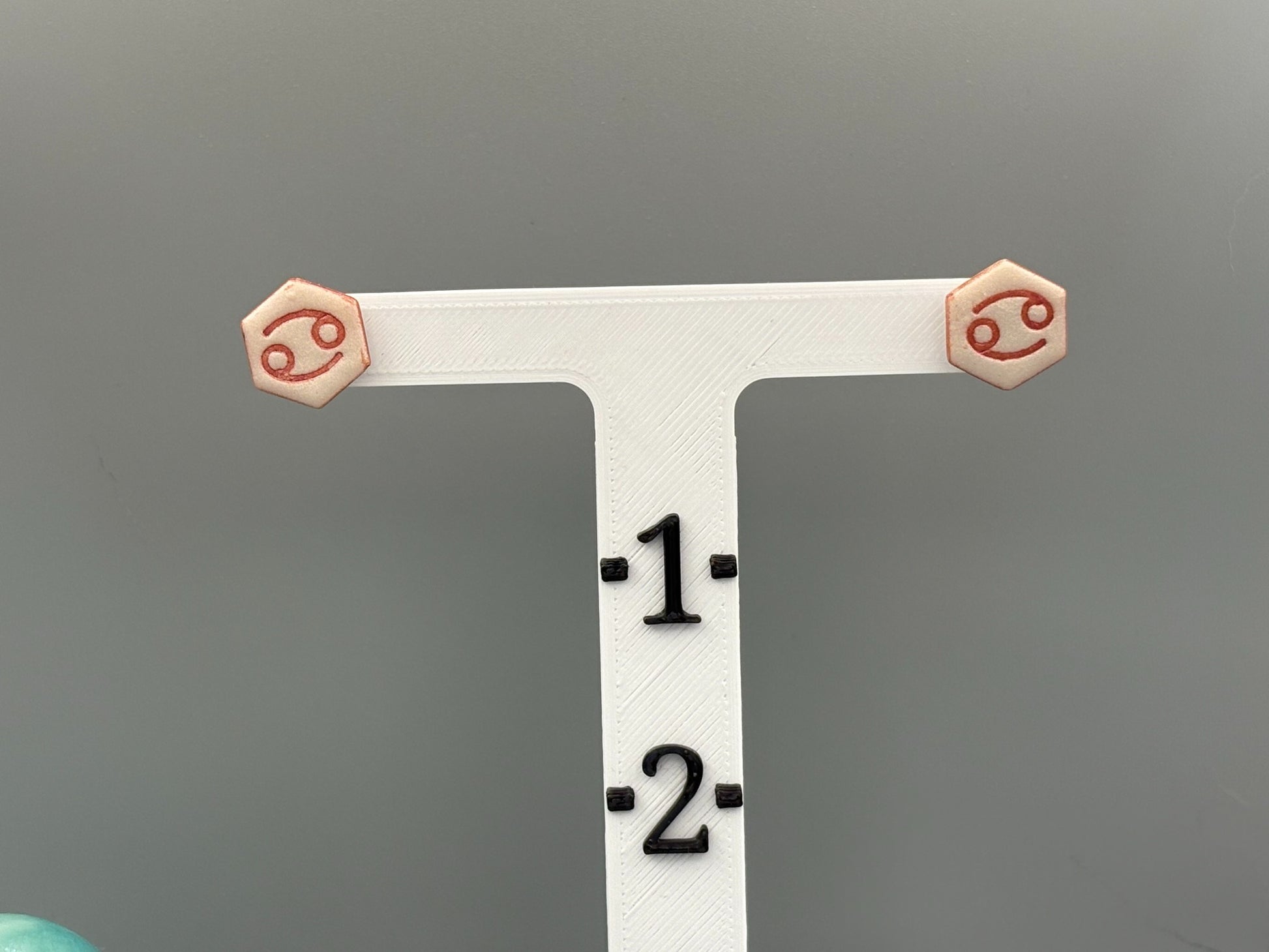 Cancer Stud Earrings - handcrafted polymer clay earrings by Lakeside Clay