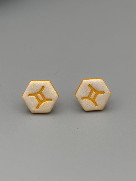 Gemini Stud Earrings - handcrafted polymer clay earrings by Lakeside Clay