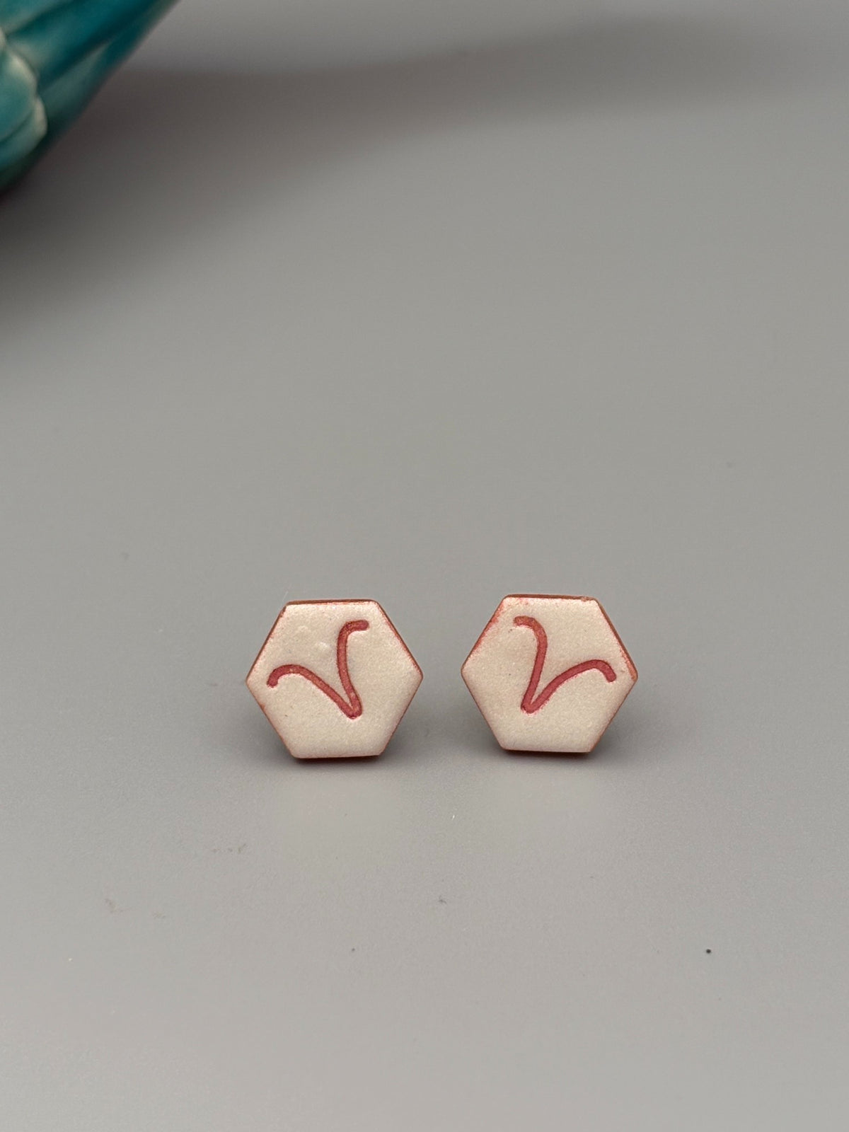Aries Stud Earrings - handcrafted polymer clay earrings by Lakeside Clay
