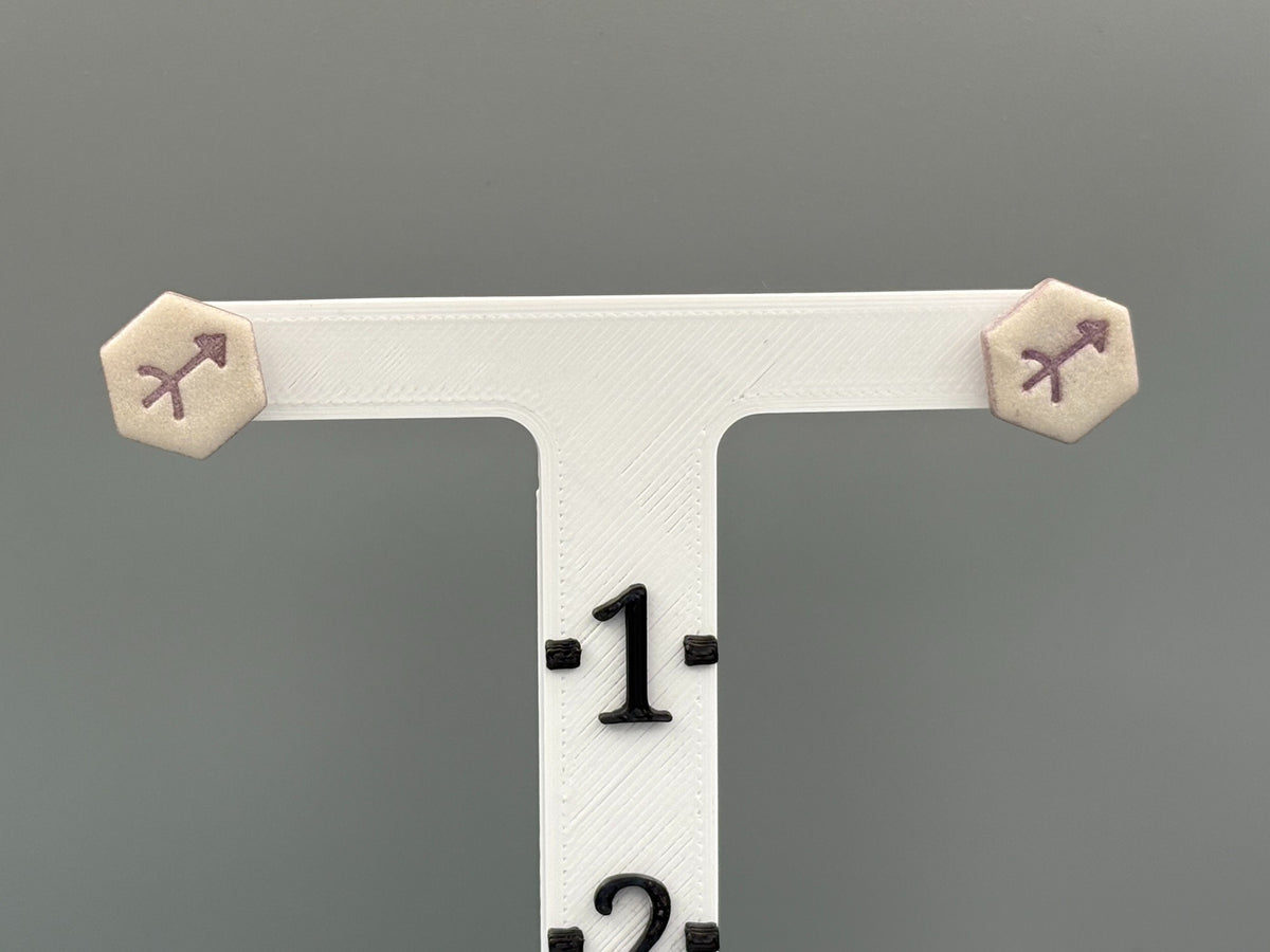 Sagittarius Stud Earrings - handcrafted polymer clay earrings by Lakeside Clay
