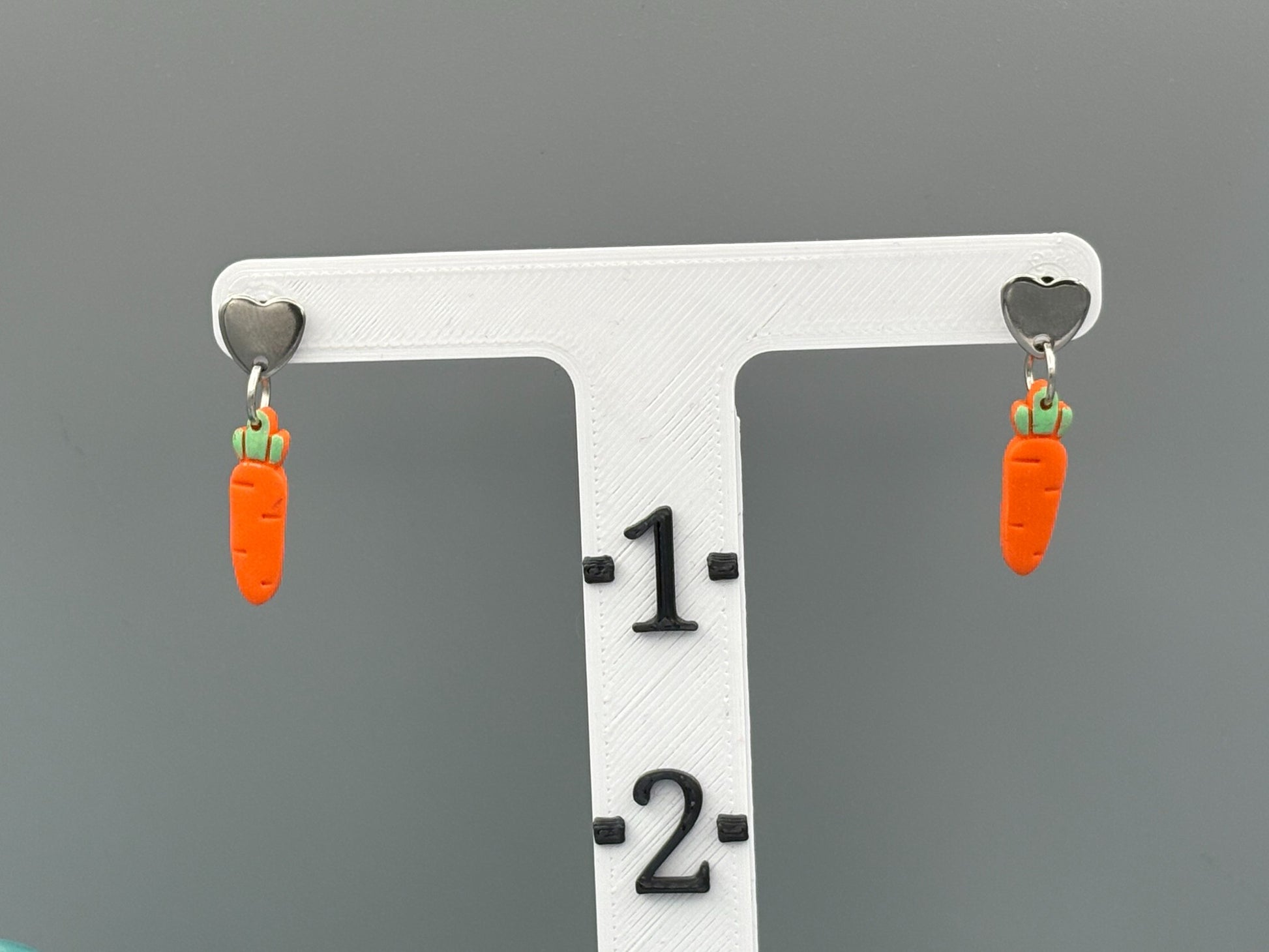 Carrot Dangle Earrings - handcrafted polymer clay earrings by Lakeside Clay