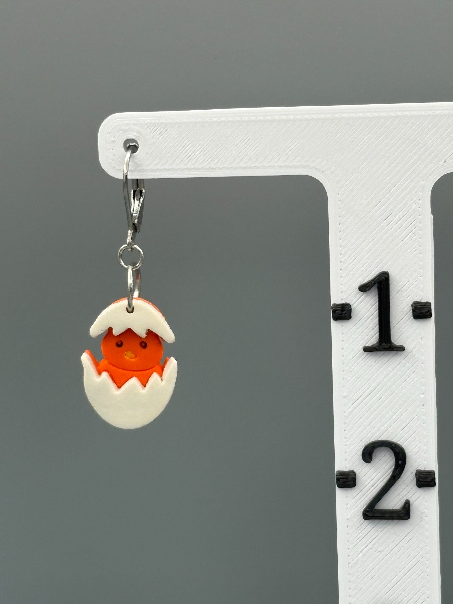 Hatching Orange Chick Dangle Earrings - handcrafted polymer clay earrings by Lakeside Clay