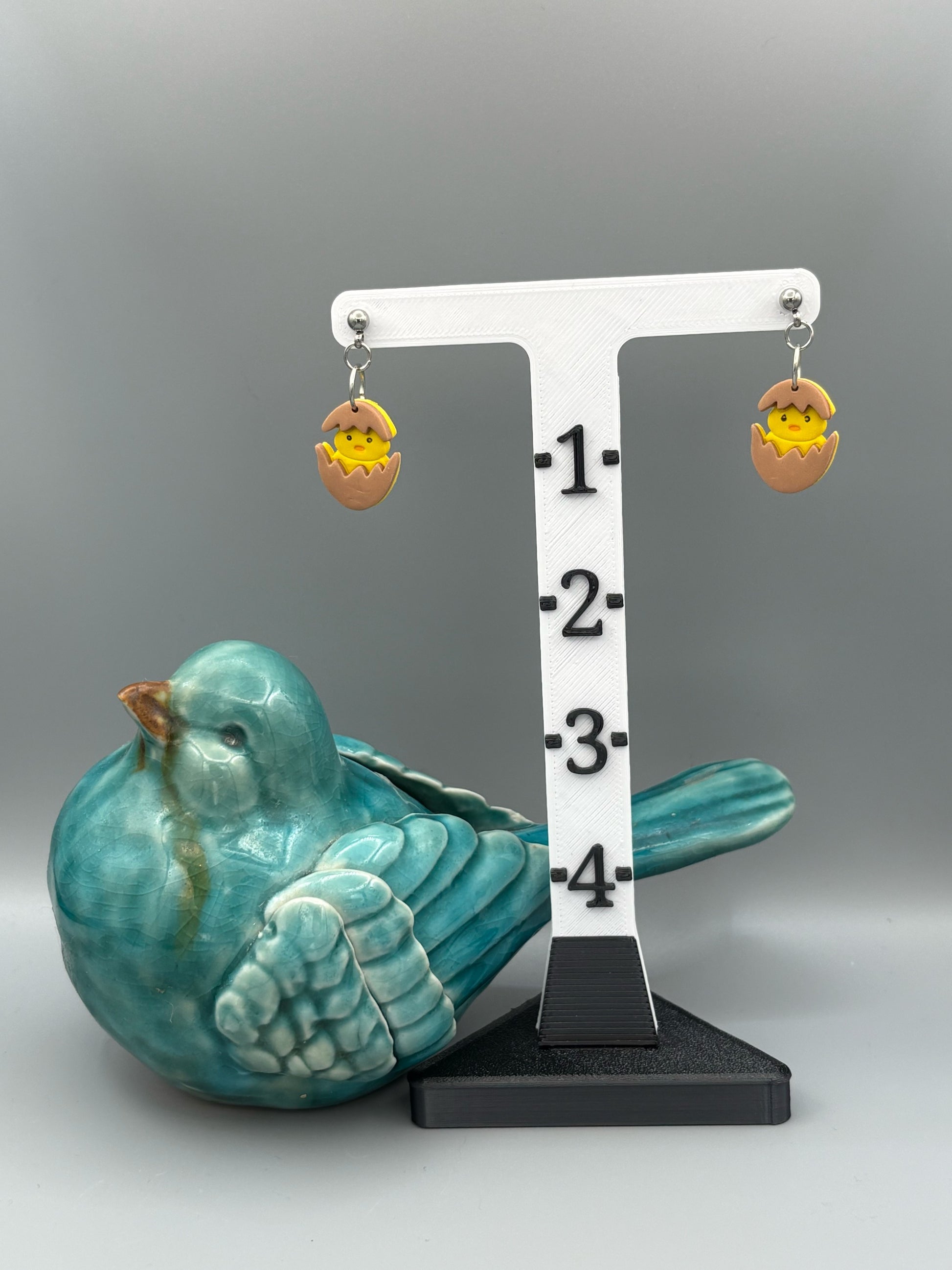 Hatching Yellow Chick Dangle Earrings - handcrafted polymer clay earrings by Lakeside Clay