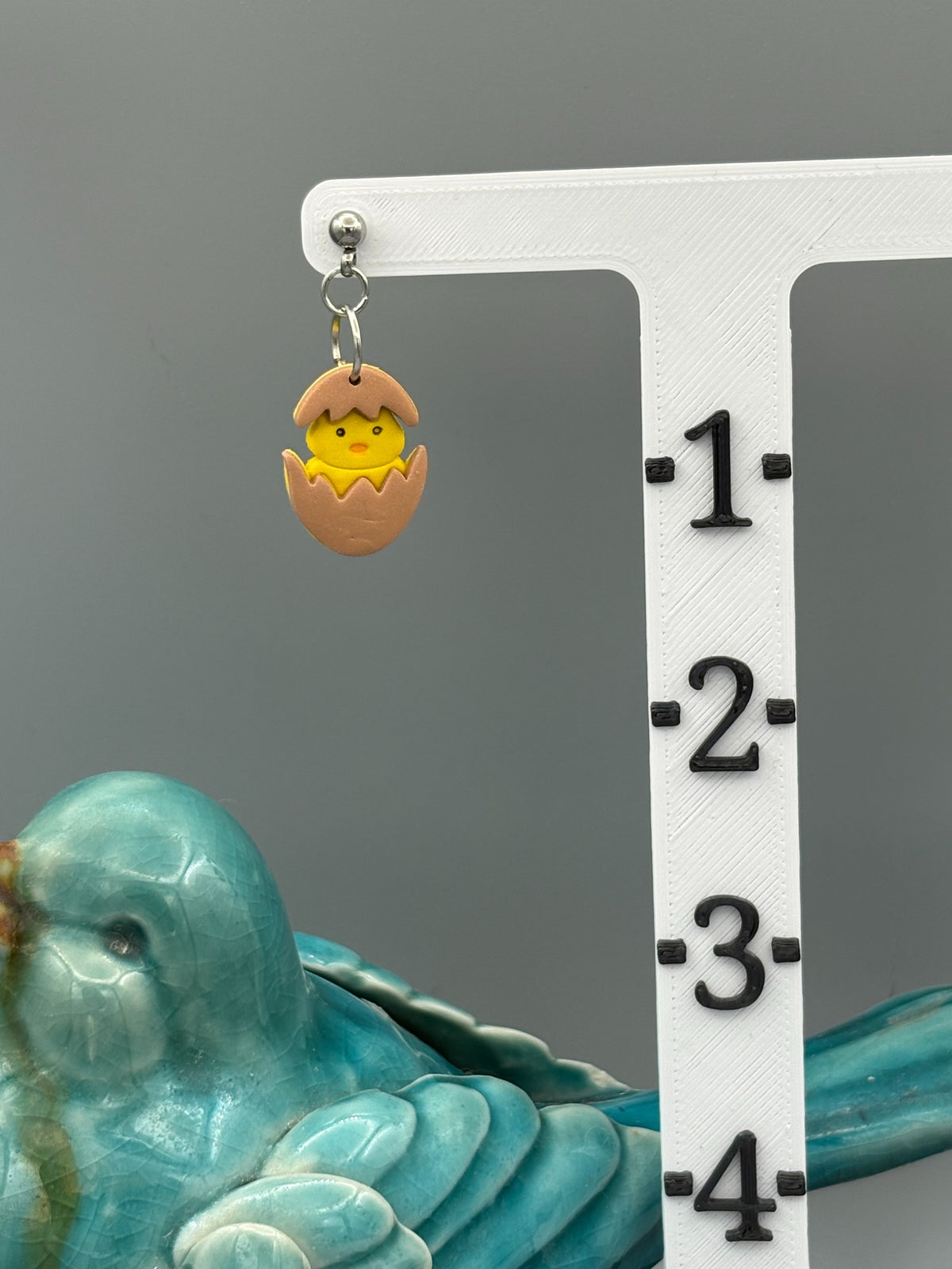 Hatching Yellow Chick Dangle Earrings - handcrafted polymer clay earrings by Lakeside Clay
