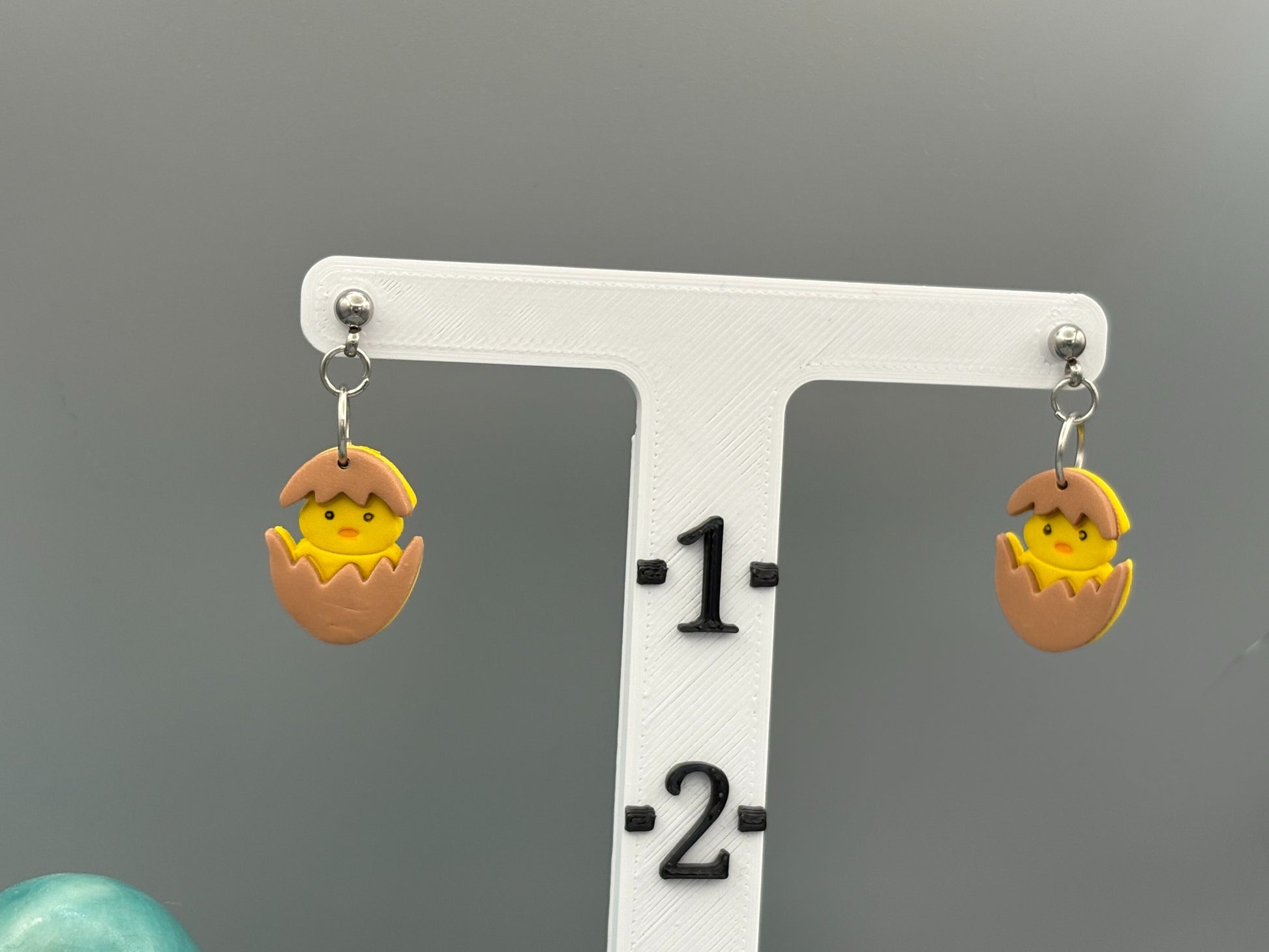 Hatching Yellow Chick Dangle Earrings - handcrafted polymer clay earrings by Lakeside Clay