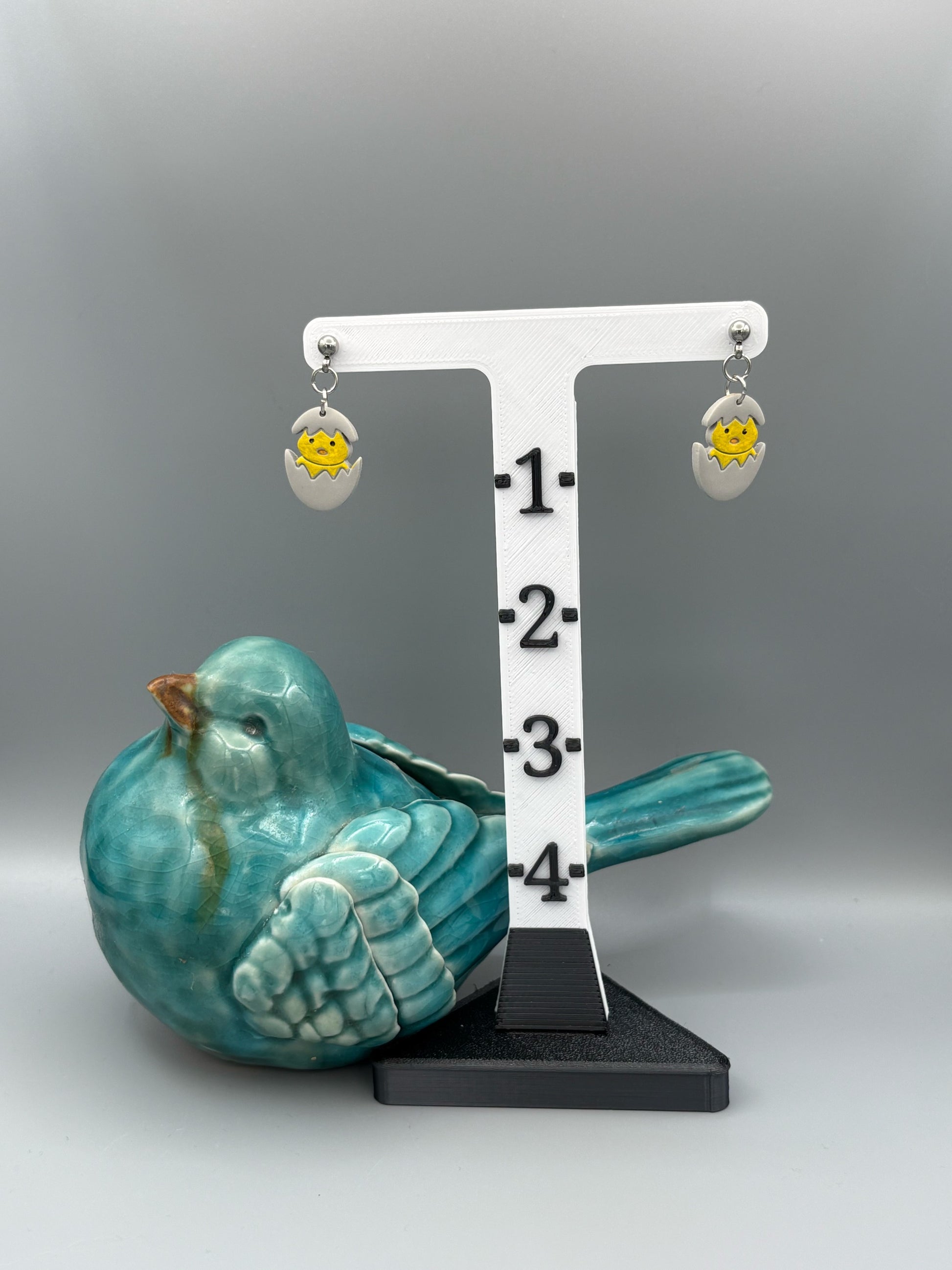 Hatching Yellow Chick Dangle Earrings - handcrafted polymer clay earrings by Lakeside Clay