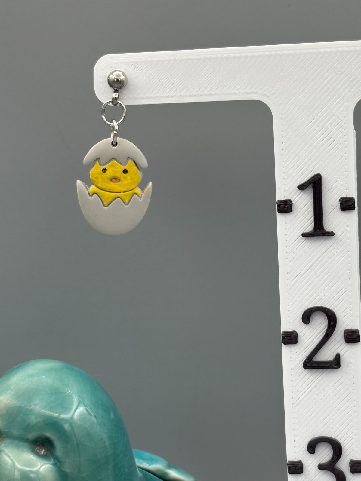 Hatching Yellow Chick Dangle Earrings - handcrafted polymer clay earrings by Lakeside Clay