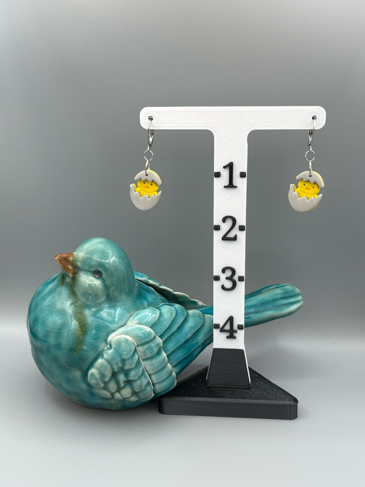 Hatching Yellow Chick Dangle Earrings - handcrafted polymer clay earrings by Lakeside Clay
