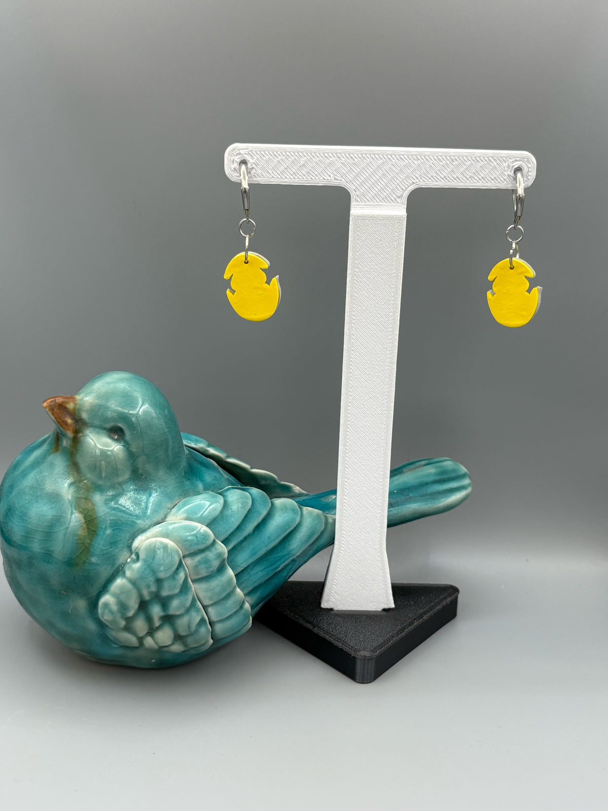 Hatching Yellow Chick Dangle Earrings - handcrafted polymer clay earrings by Lakeside Clay