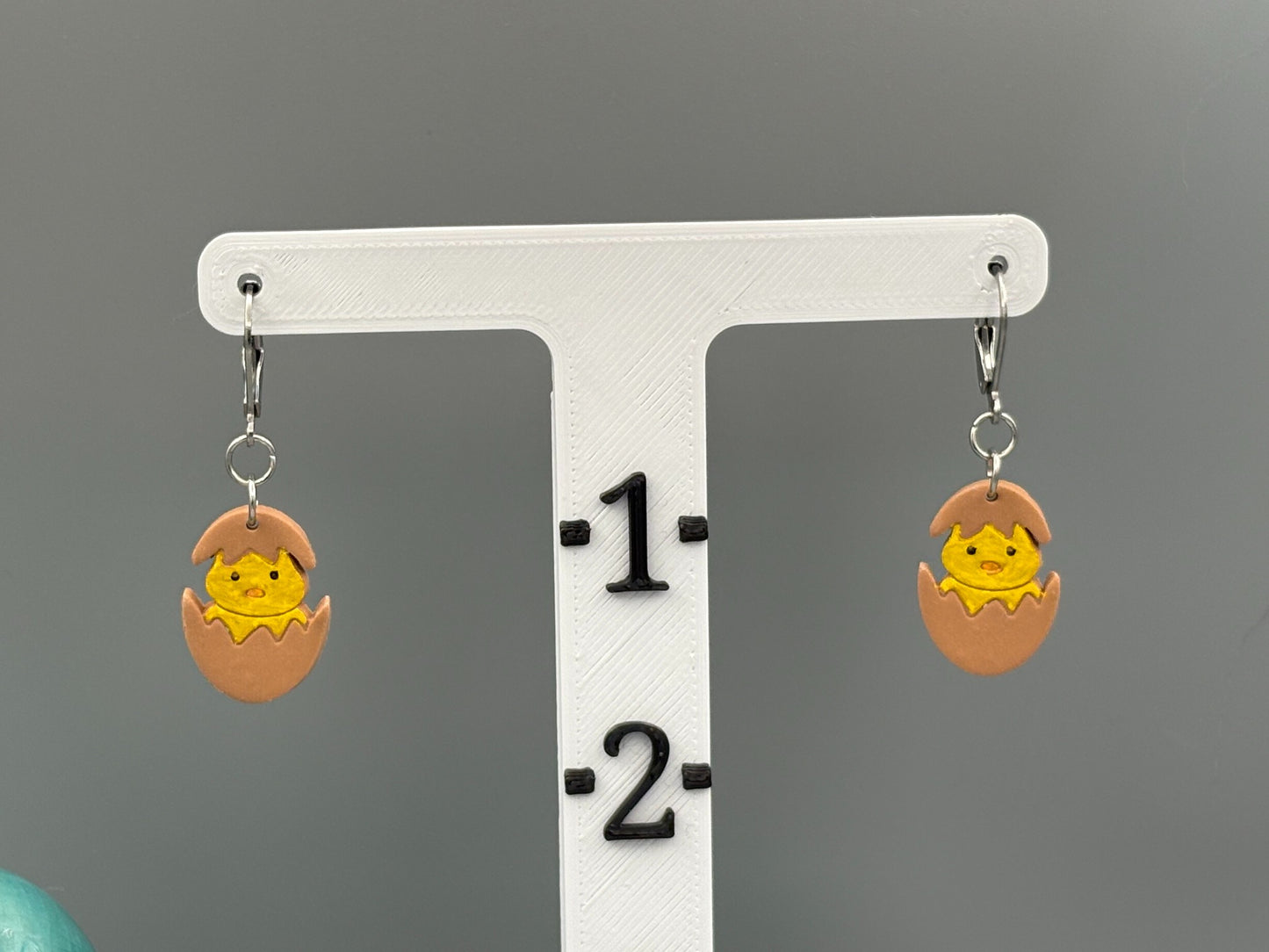 Hatching Yellow Chick Dangle Earrings - handcrafted polymer clay earrings by Lakeside Clay