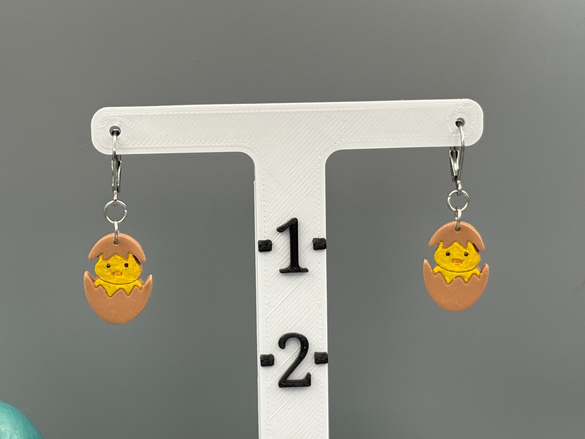 Hatching Yellow Chick Dangle Earrings - handcrafted polymer clay earrings by Lakeside Clay