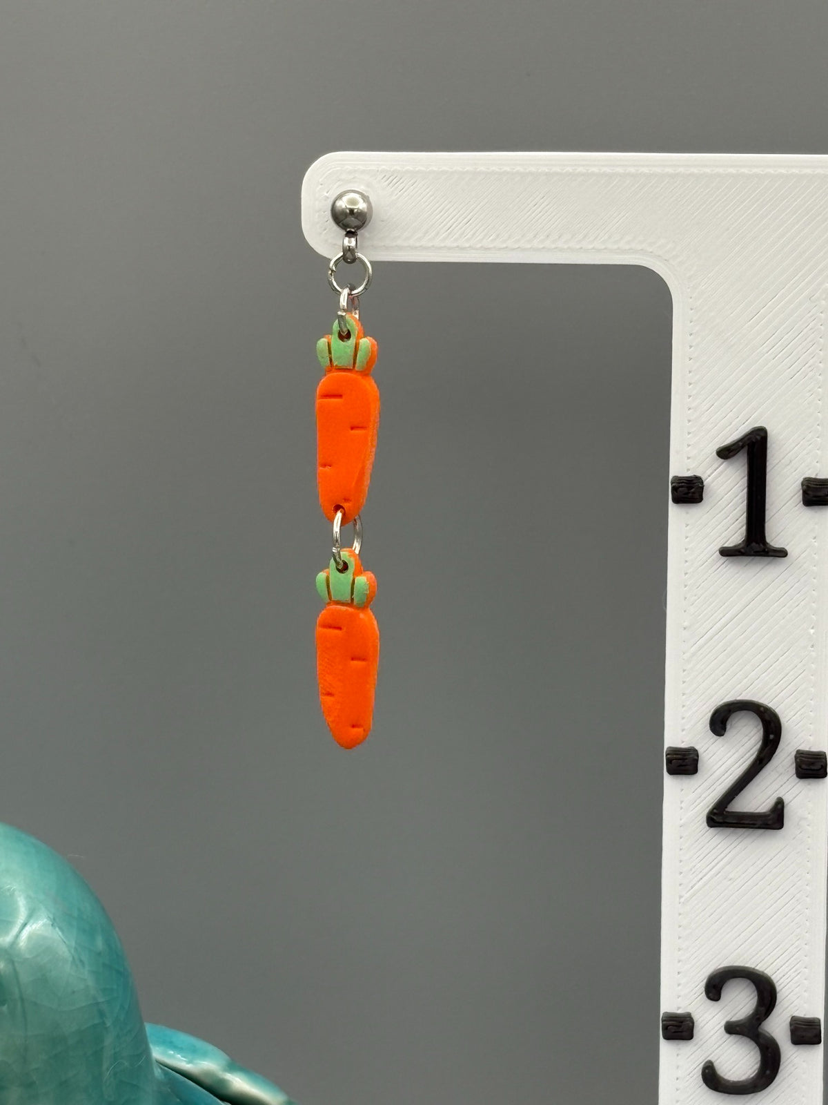Double Carrot Dangle Earrings - handcrafted polymer clay earrings by Lakeside Clay