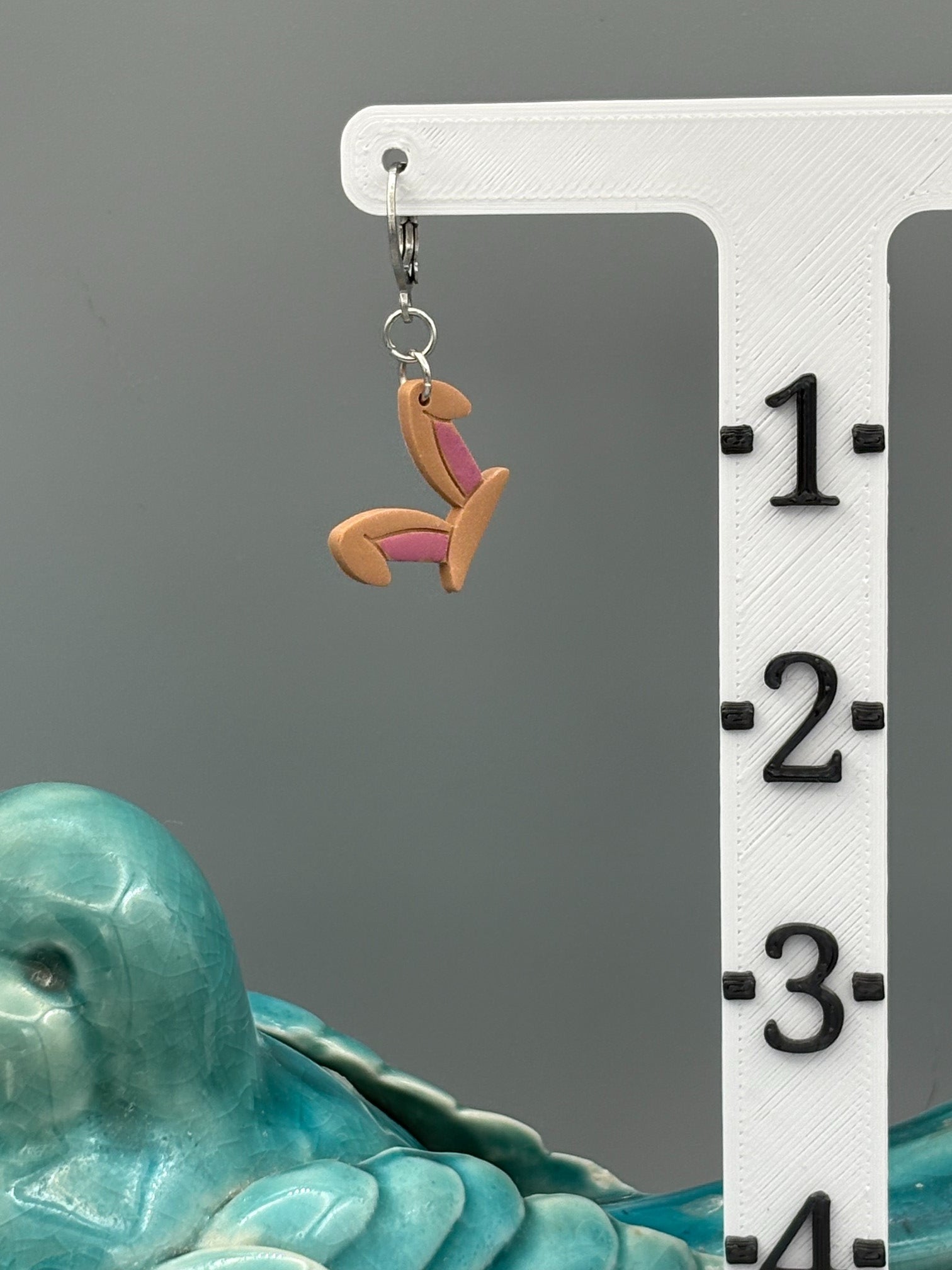 Brown Rabbit Ears Dangle Earrings - handcrafted polymer clay earrings by Lakeside Clay