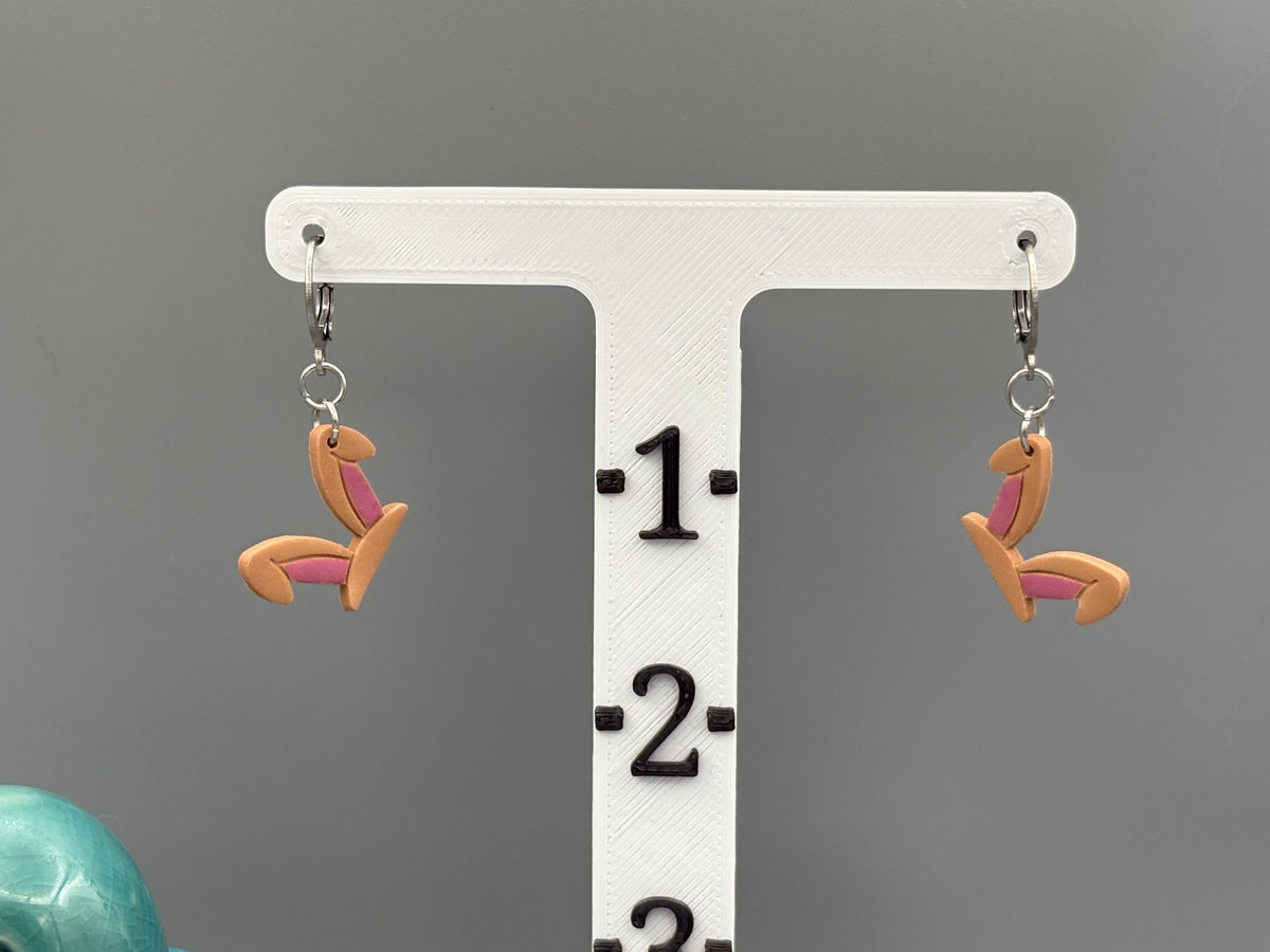 Brown Rabbit Ears Dangle Earrings - handcrafted polymer clay earrings by Lakeside Clay