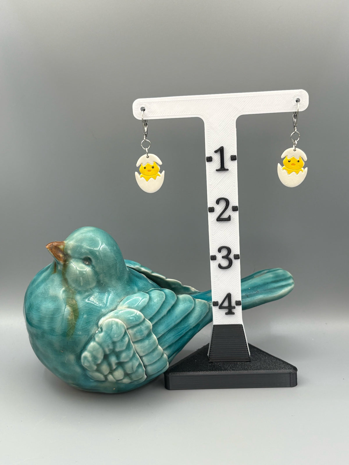 Hatching Yellow Chick Dangle Earrings - handcrafted polymer clay earrings by Lakeside Clay