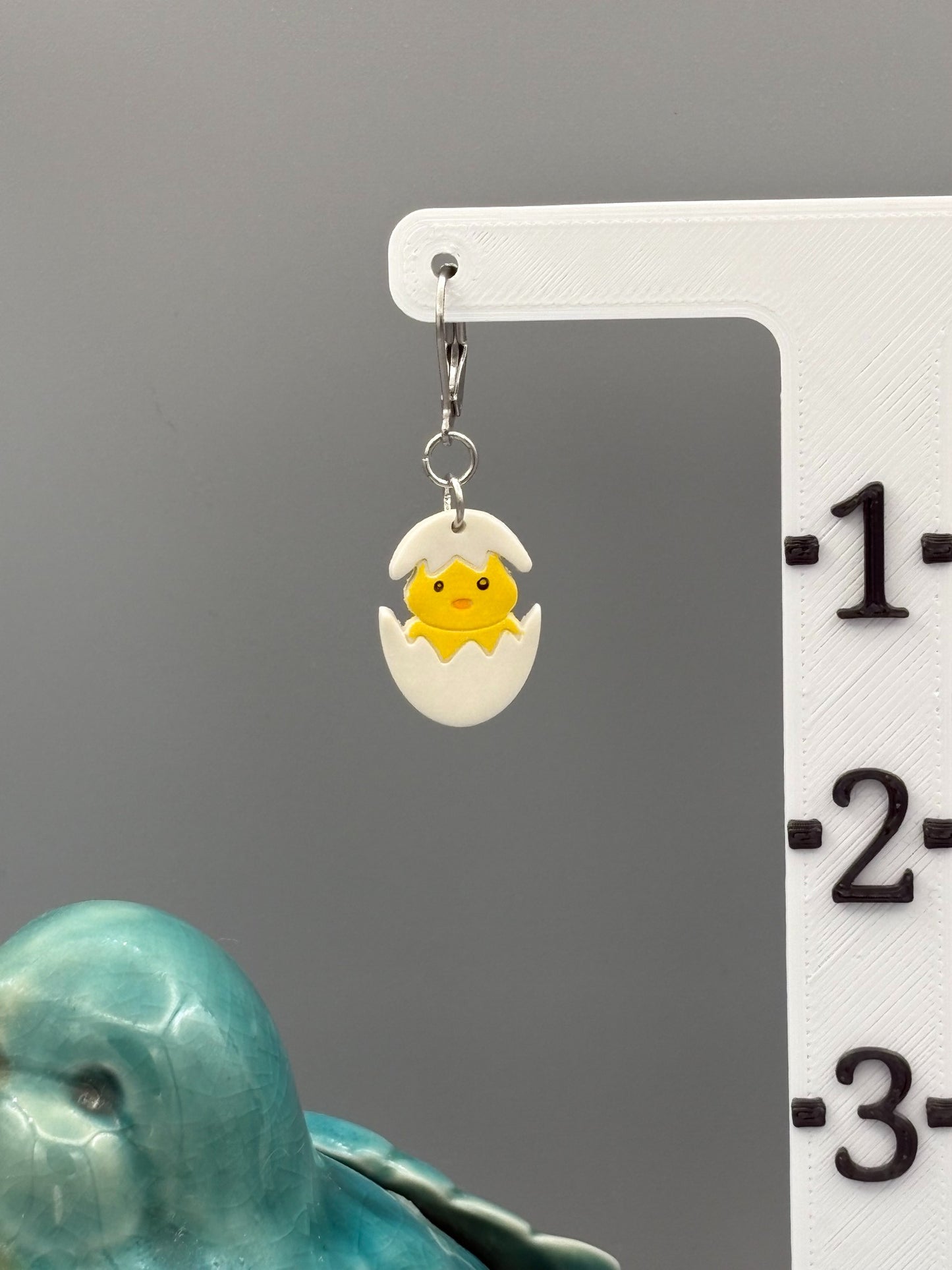 Hatching Yellow Chick Dangle Earrings - handcrafted polymer clay earrings by Lakeside Clay