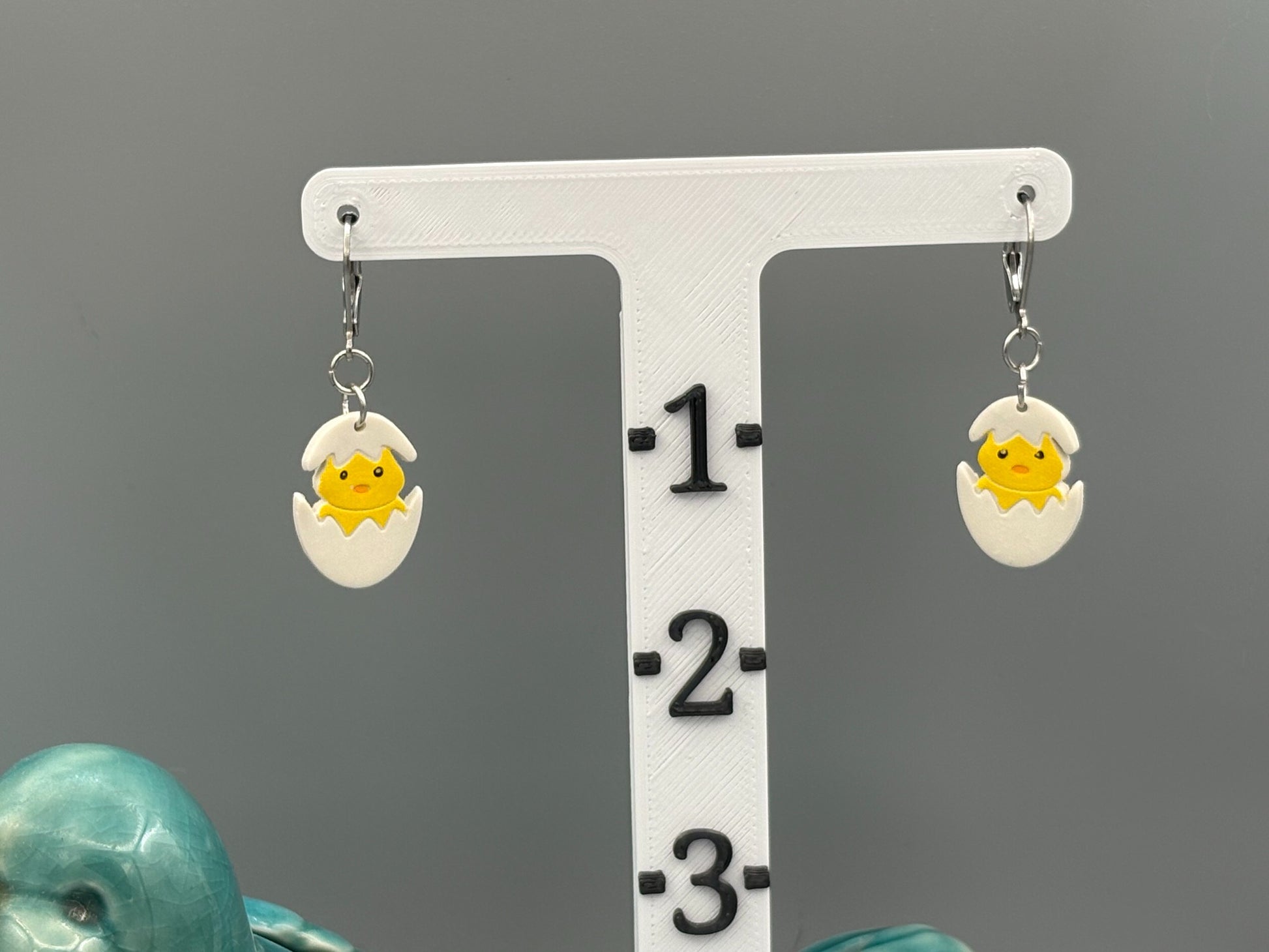 Hatching Yellow Chick Dangle Earrings - handcrafted polymer clay earrings by Lakeside Clay