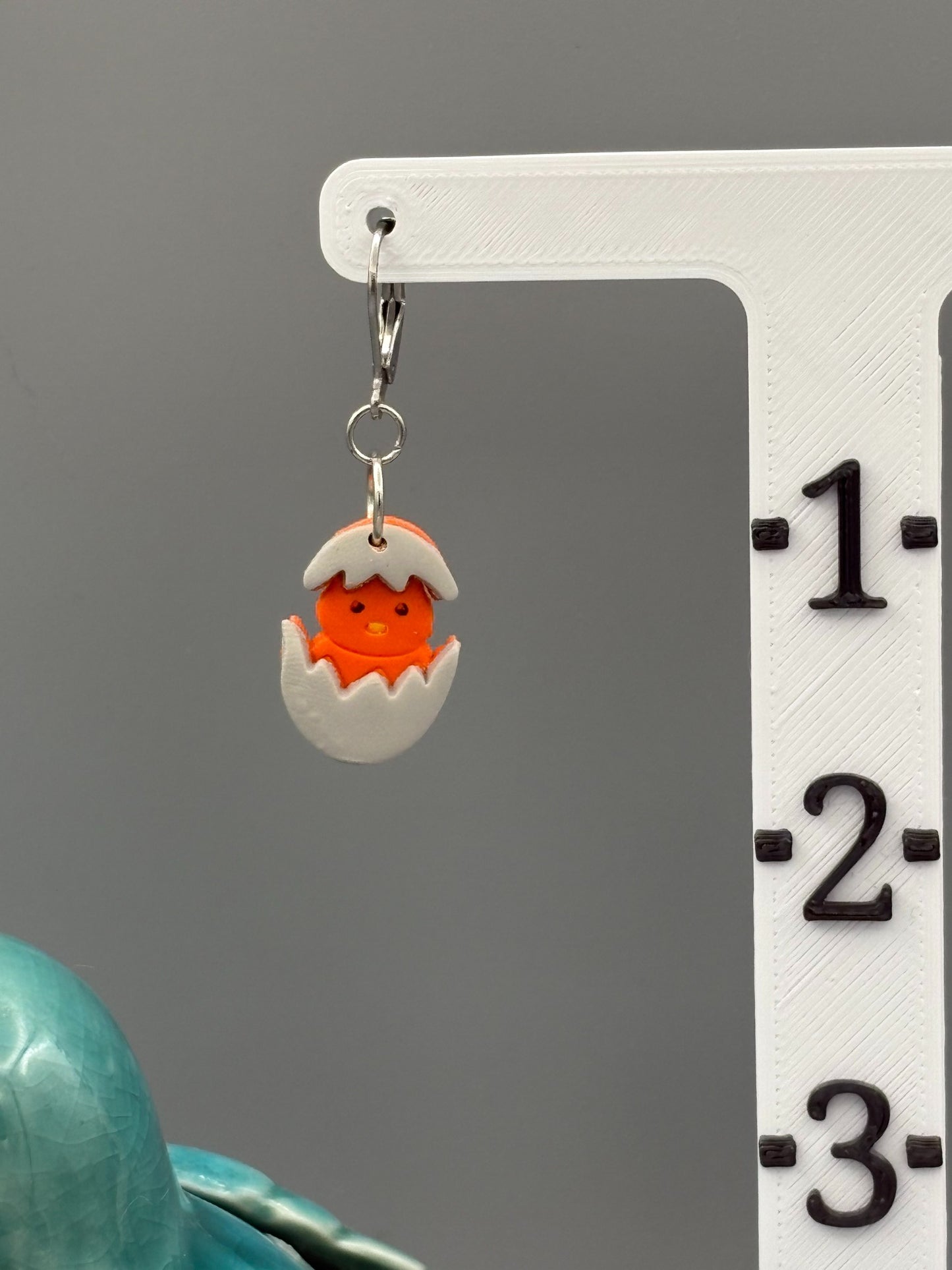 Hatching Orange Chick Dangle Earrings - handcrafted polymer clay earrings by Lakeside Clay
