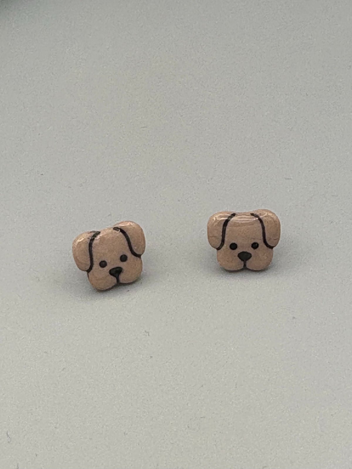 Puppy Stud Earrings - handcrafted polymer clay earrings by Lakeside Clay