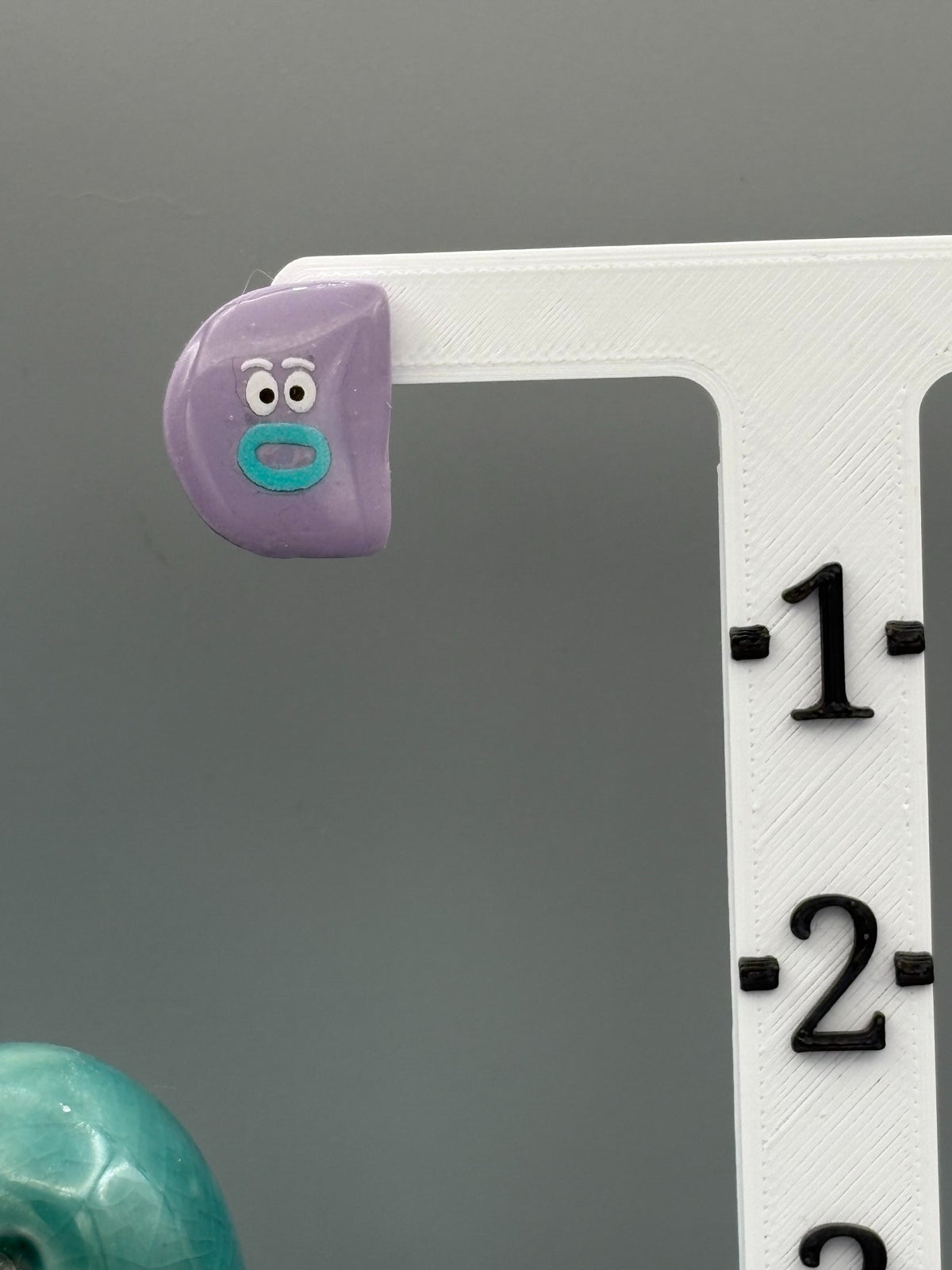Lilac Semi Circle Funny Face Stud Earrings - handcrafted polymer clay earrings by Lakeside Clay