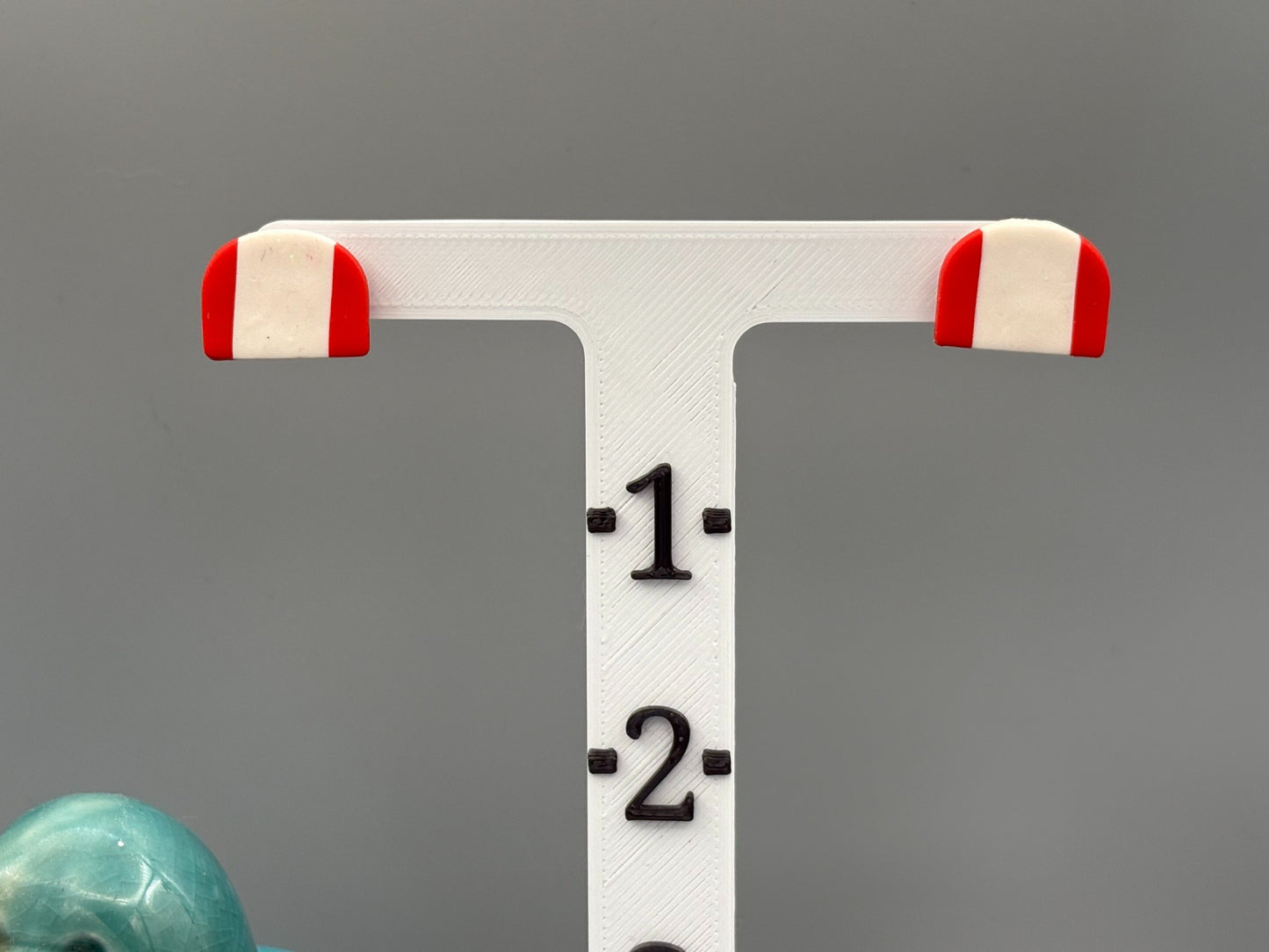 Red & White Semi Circle Stud Earrings - handcrafted polymer clay earrings by Lakeside Clay