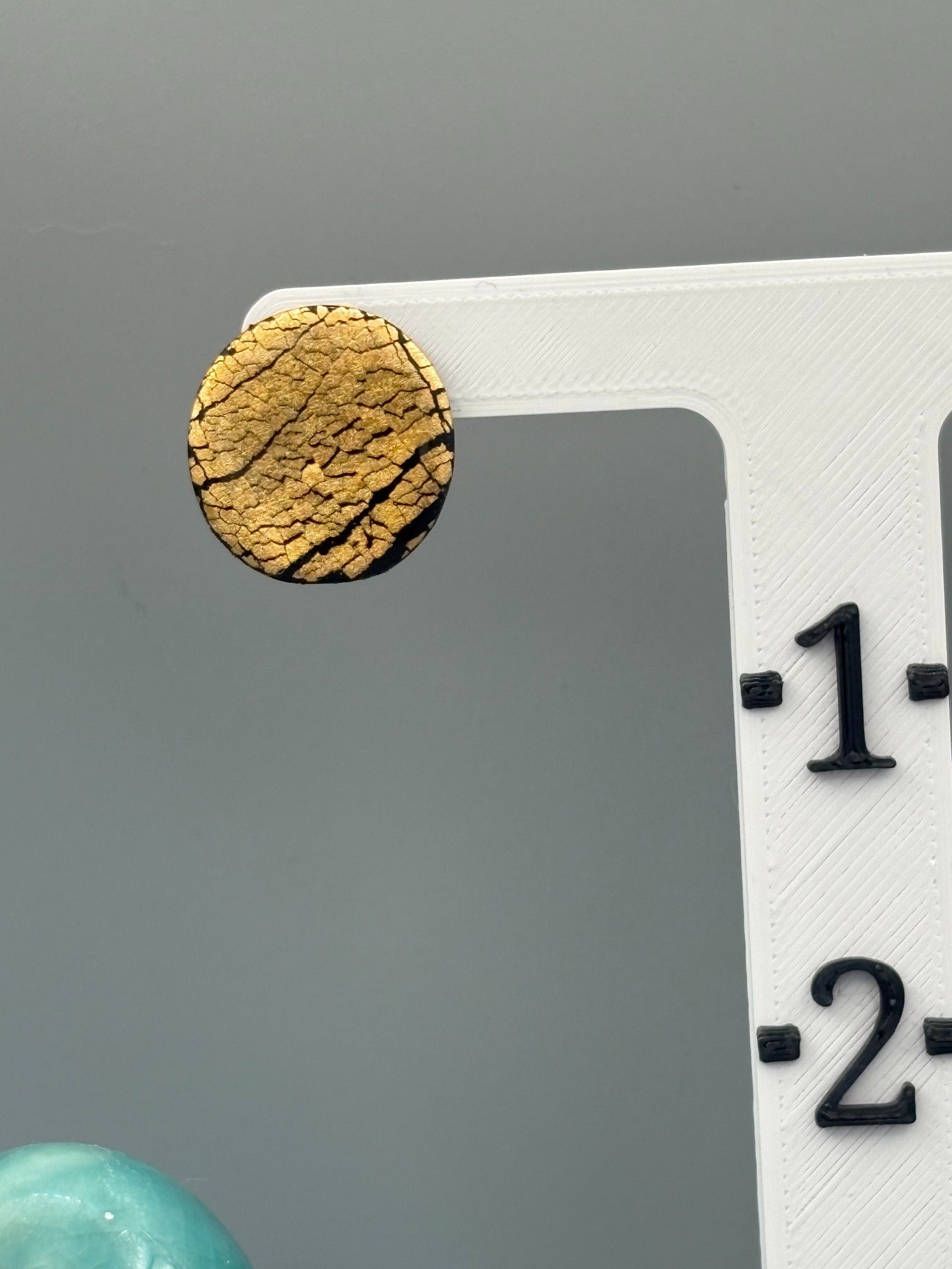 Golden Elegance Circle Stud Earrings - handcrafted polymer clay earrings by Lakeside Clay