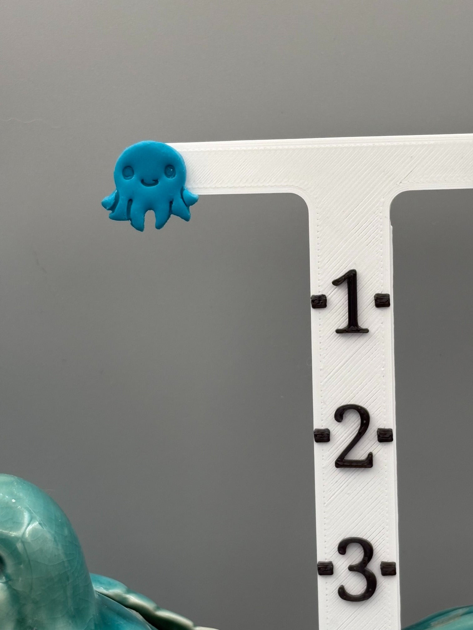 Teal Octopus Stud Earrings - handcrafted polymer clay earrings by Lakeside Clay
