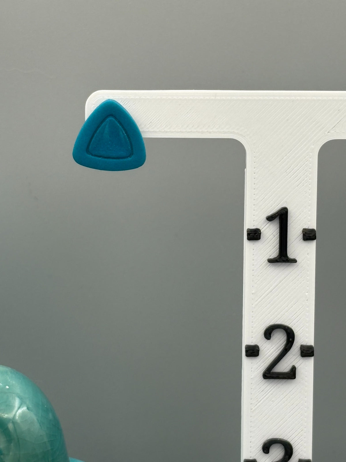 Teal Triangle Stud Earrings - handcrafted polymer clay earrings by Lakeside Clay