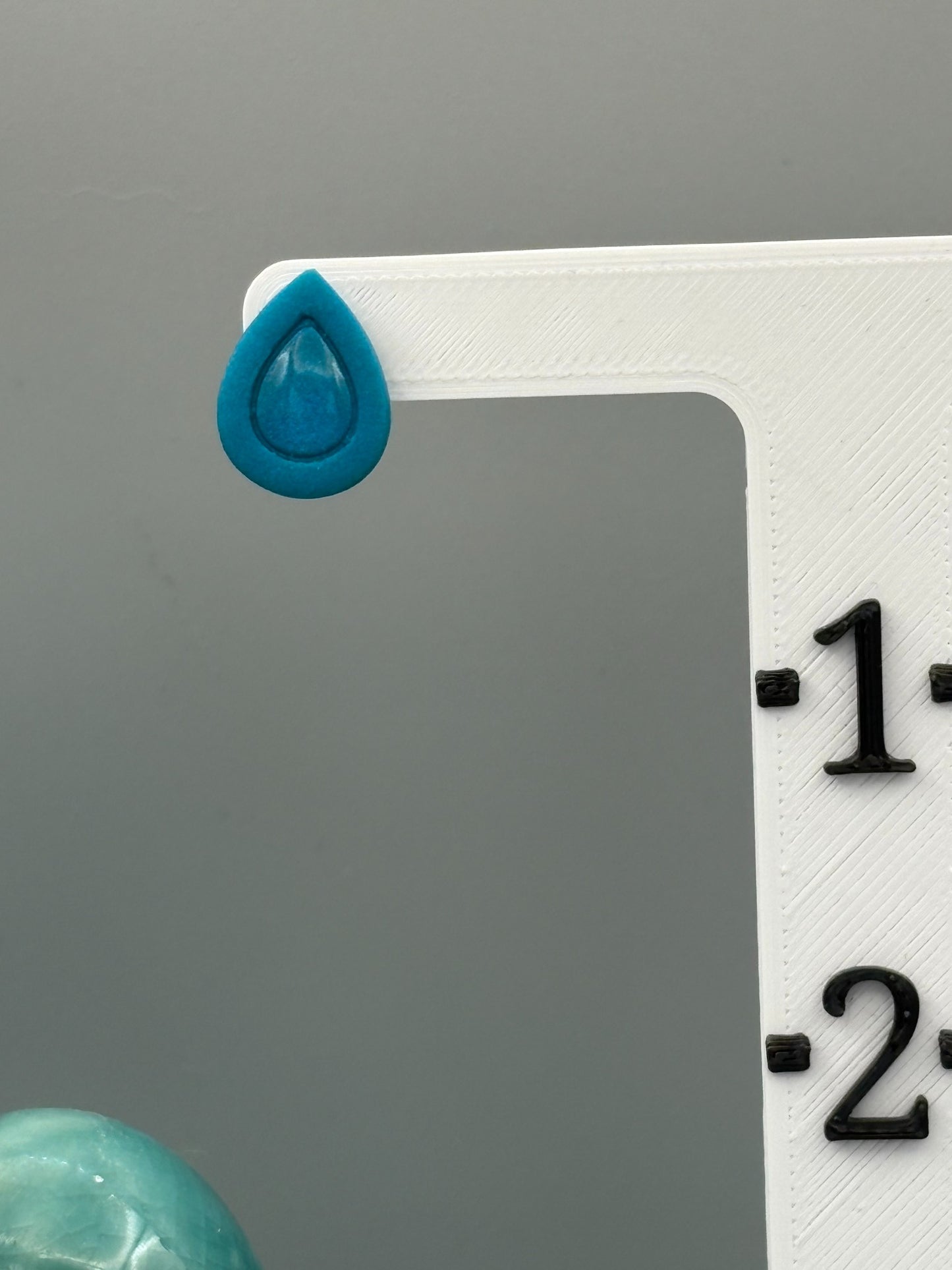 Teal Drop Stud Earrings - handcrafted polymer clay earrings by Lakeside Clay
