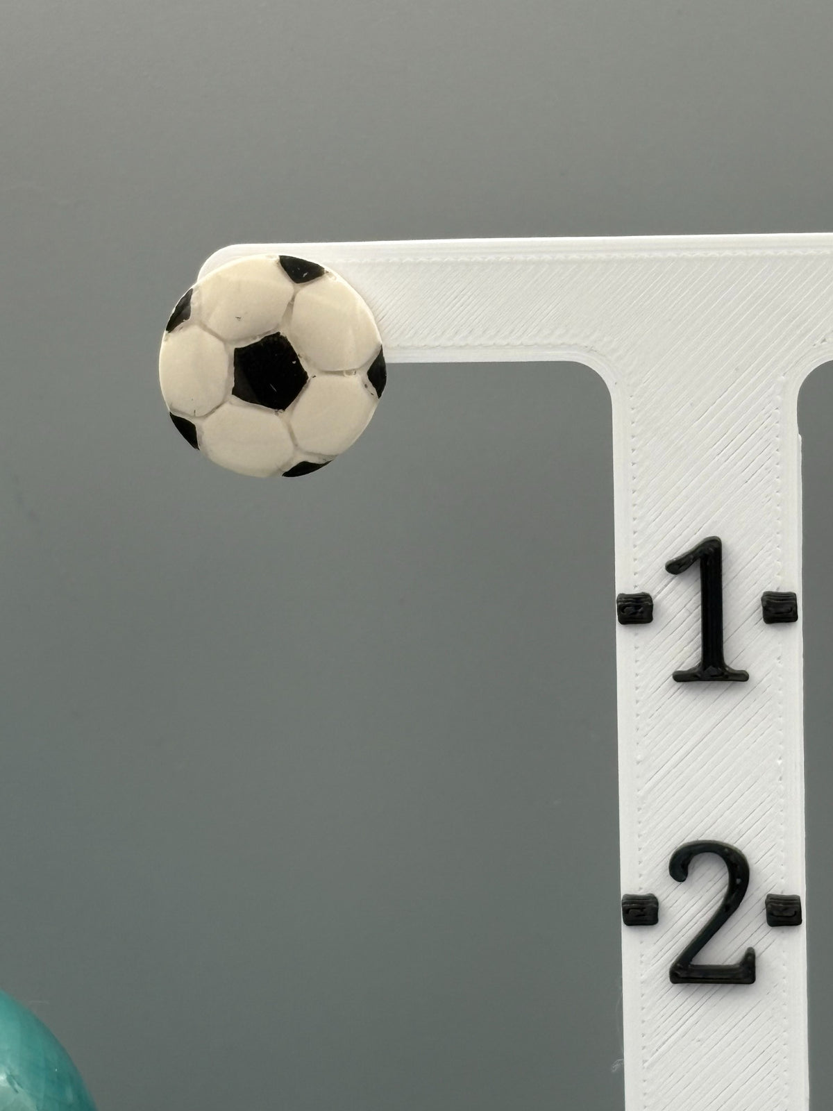 Soccer Ball Stud Earrings - handcrafted polymer clay earrings by Lakeside Clay