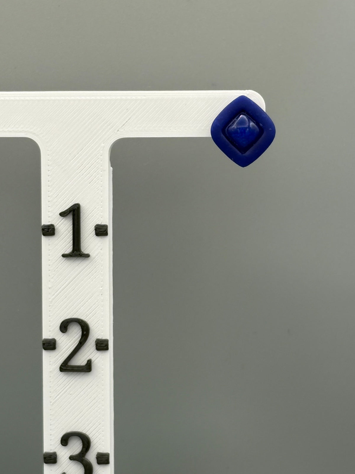 Blue Diamond Stud Earrings - handcrafted polymer clay earrings by Lakeside Clay