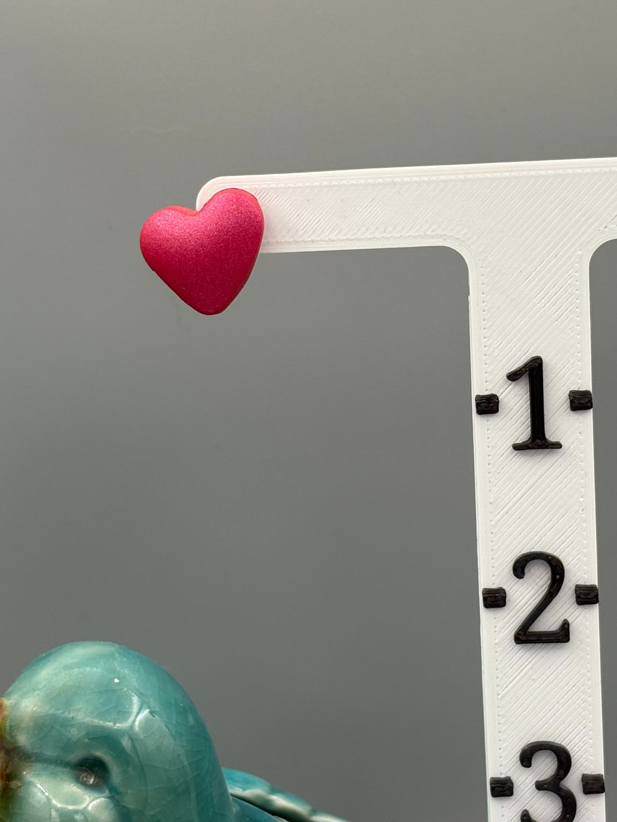 Pink Puffy Heart Stud Earrings - handcrafted polymer clay earrings by Lakeside Clay