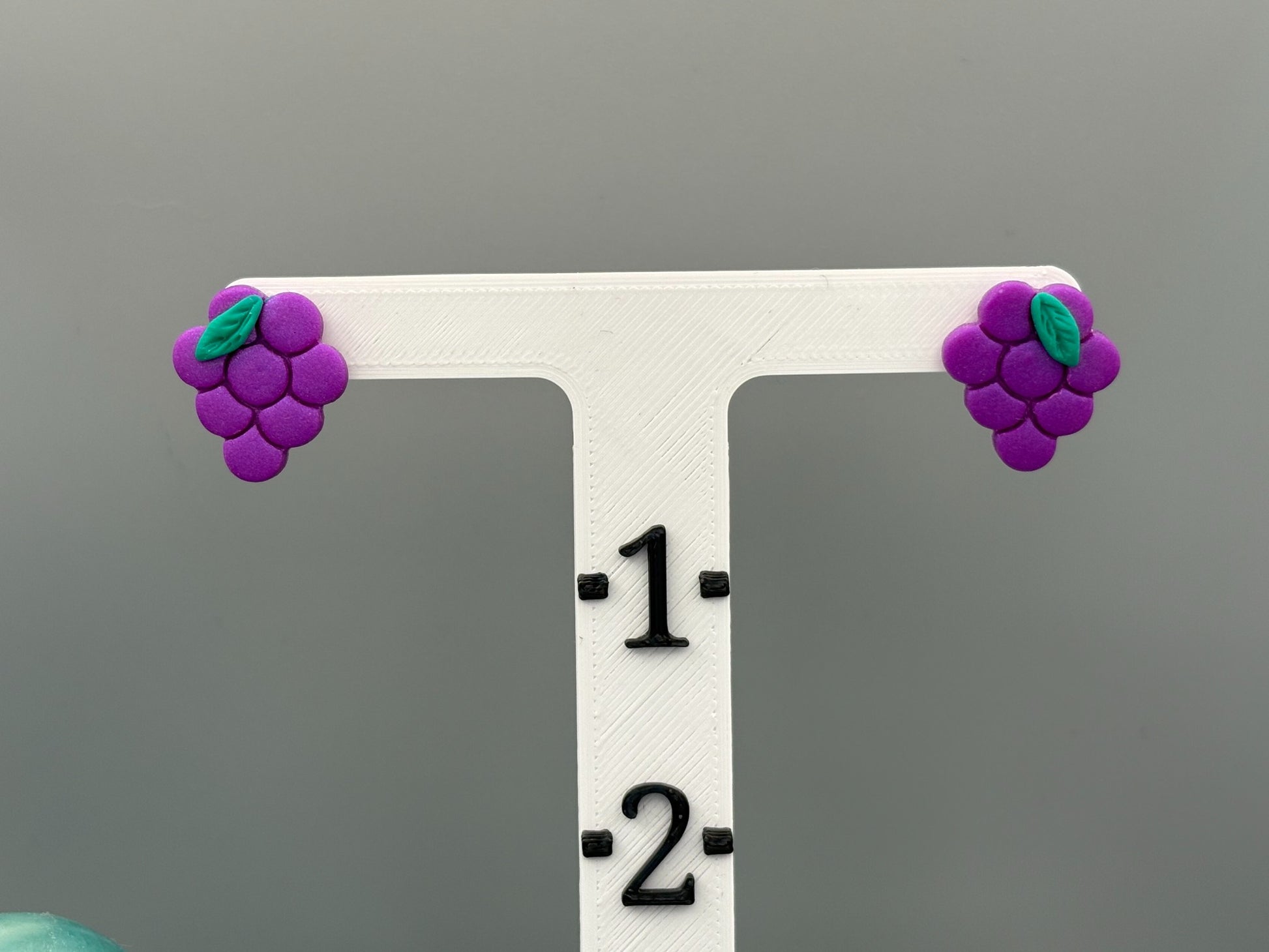 Grapes Stud Earrings - handcrafted polymer clay earrings by Lakeside Clay