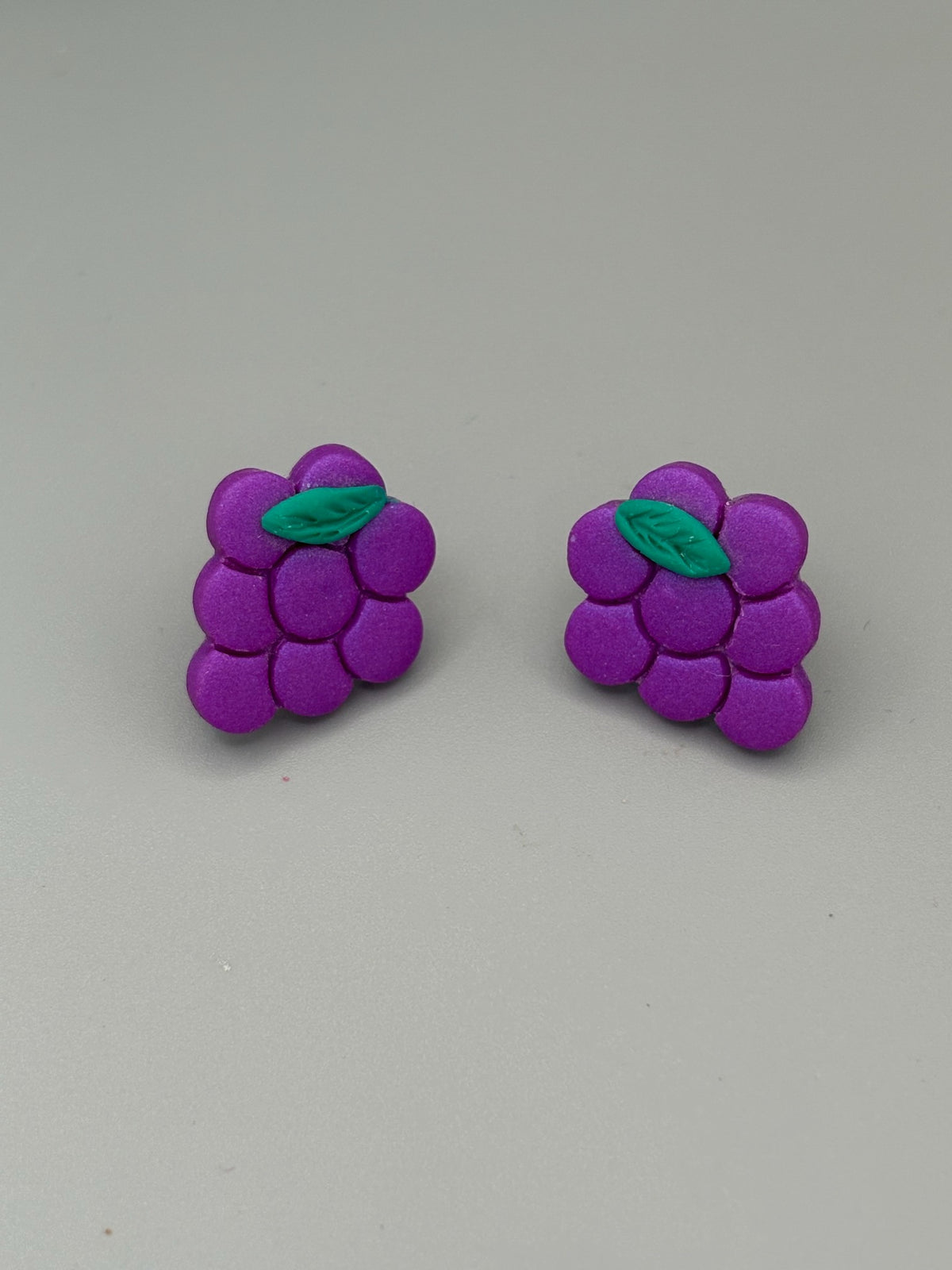 Grapes Stud Earrings - handcrafted polymer clay earrings by Lakeside Clay