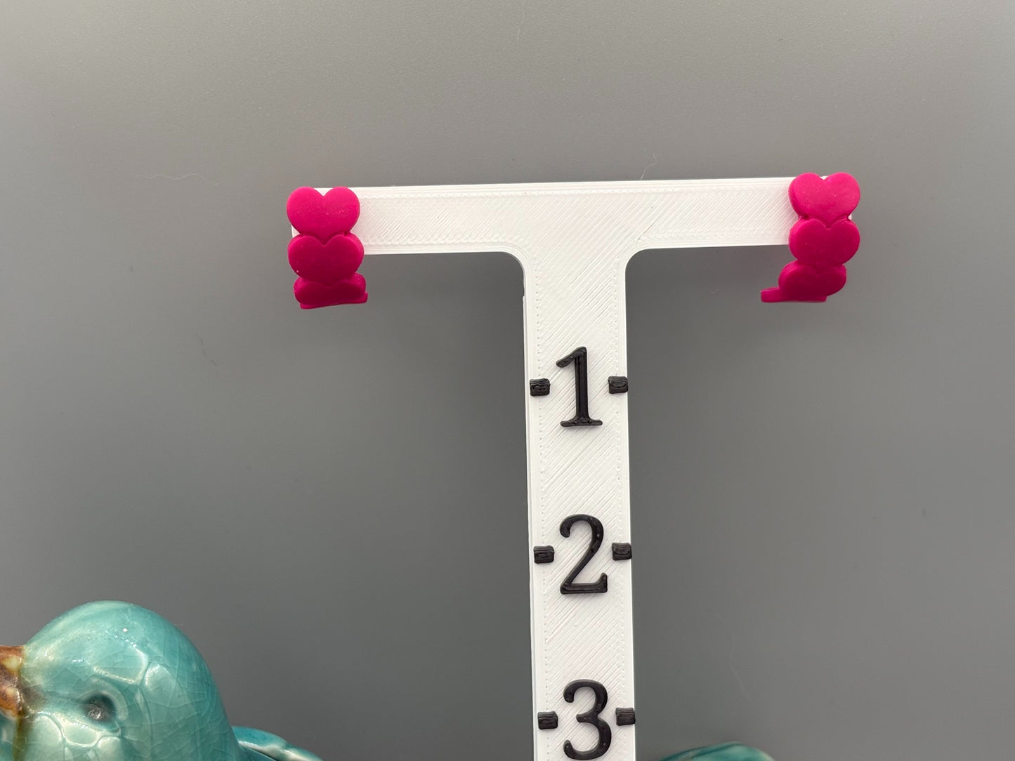Pink Heart Huggie Earrings - handcrafted polymer clay earrings by Lakeside Clay