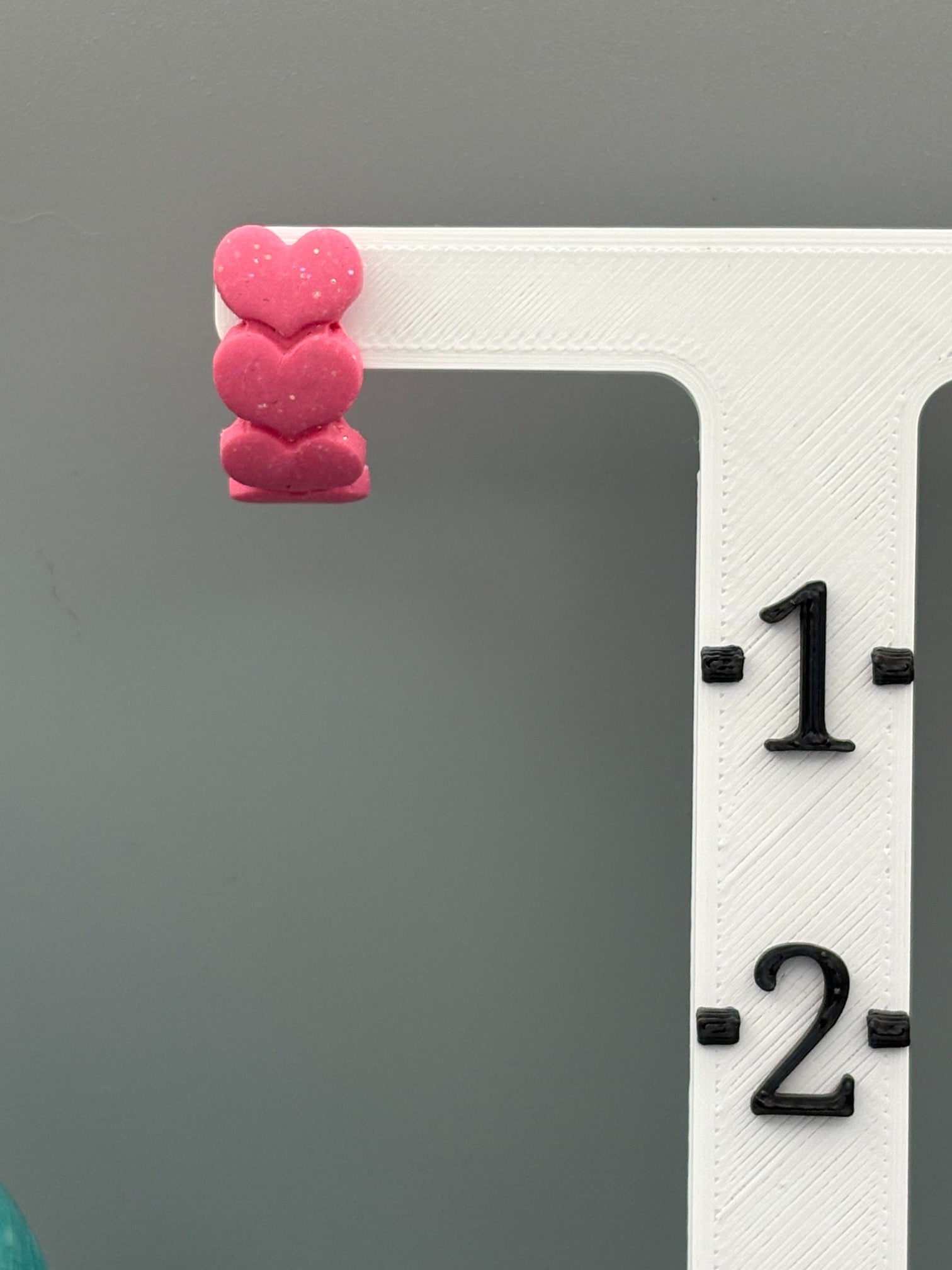 Sparkly Pink Heart Huggie Earrings - handcrafted polymer clay earrings by Lakeside Clay