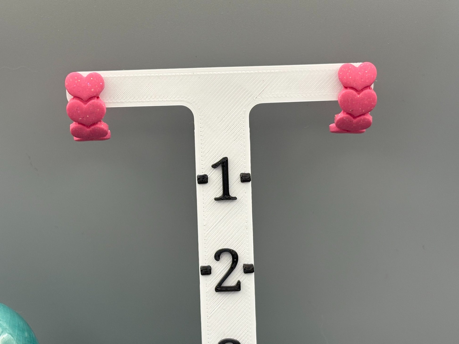 Sparkly Pink Heart Huggie Earrings - handcrafted polymer clay earrings by Lakeside Clay