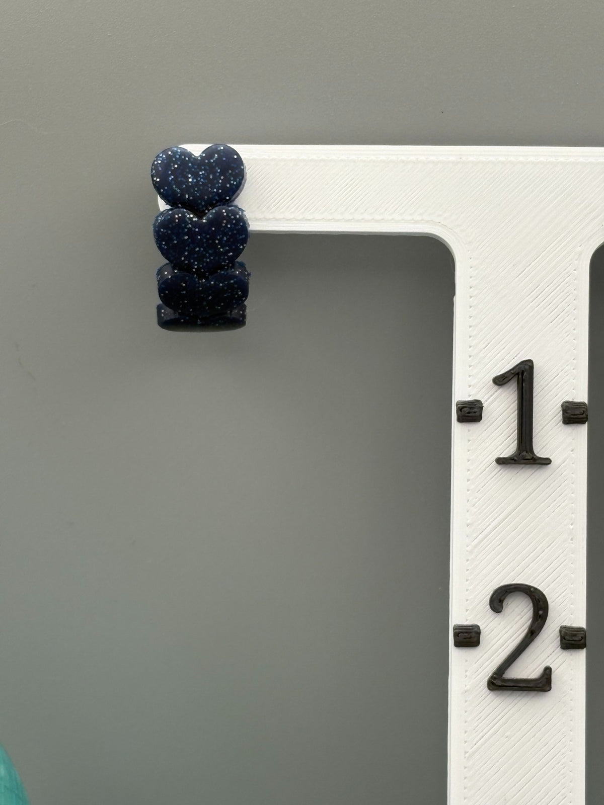 Midnight Blue Sparkle Heart Huggie Earrings - handcrafted polymer clay earrings by Lakeside Clay