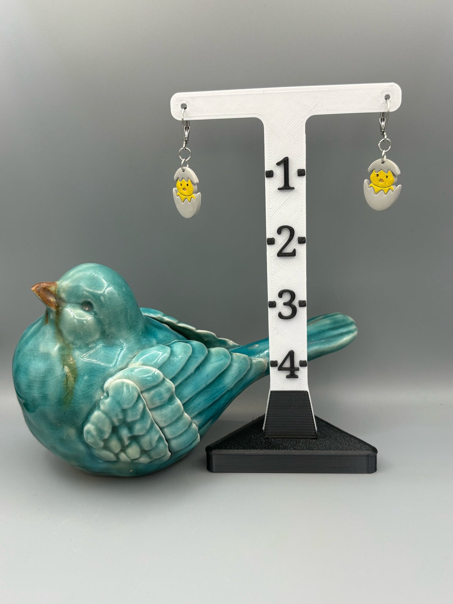 Hatching Yellow Chick Dangle Earrings - handcrafted polymer clay earrings by Lakeside Clay